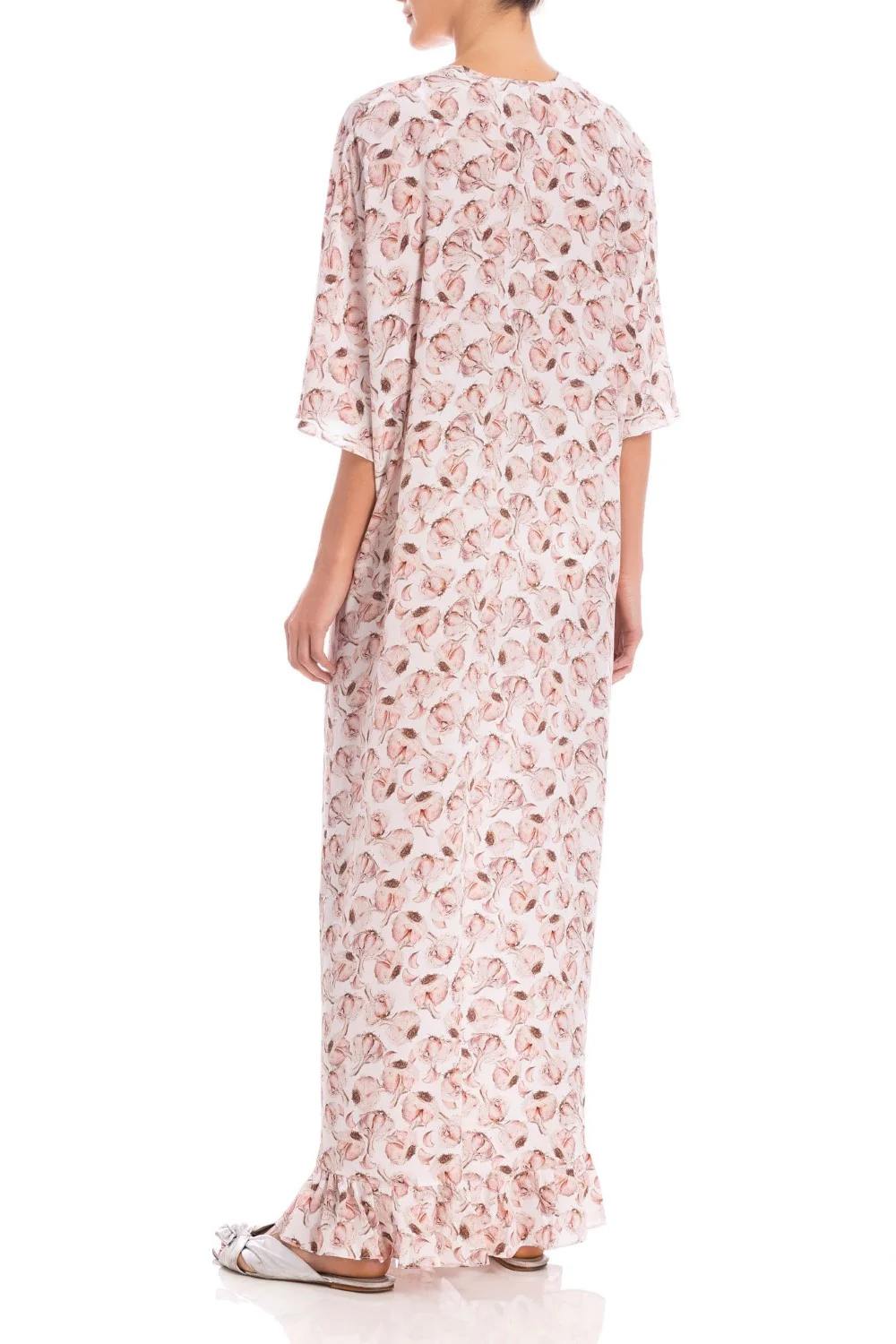 Aglio Long Kaftan With Knot - Image 3