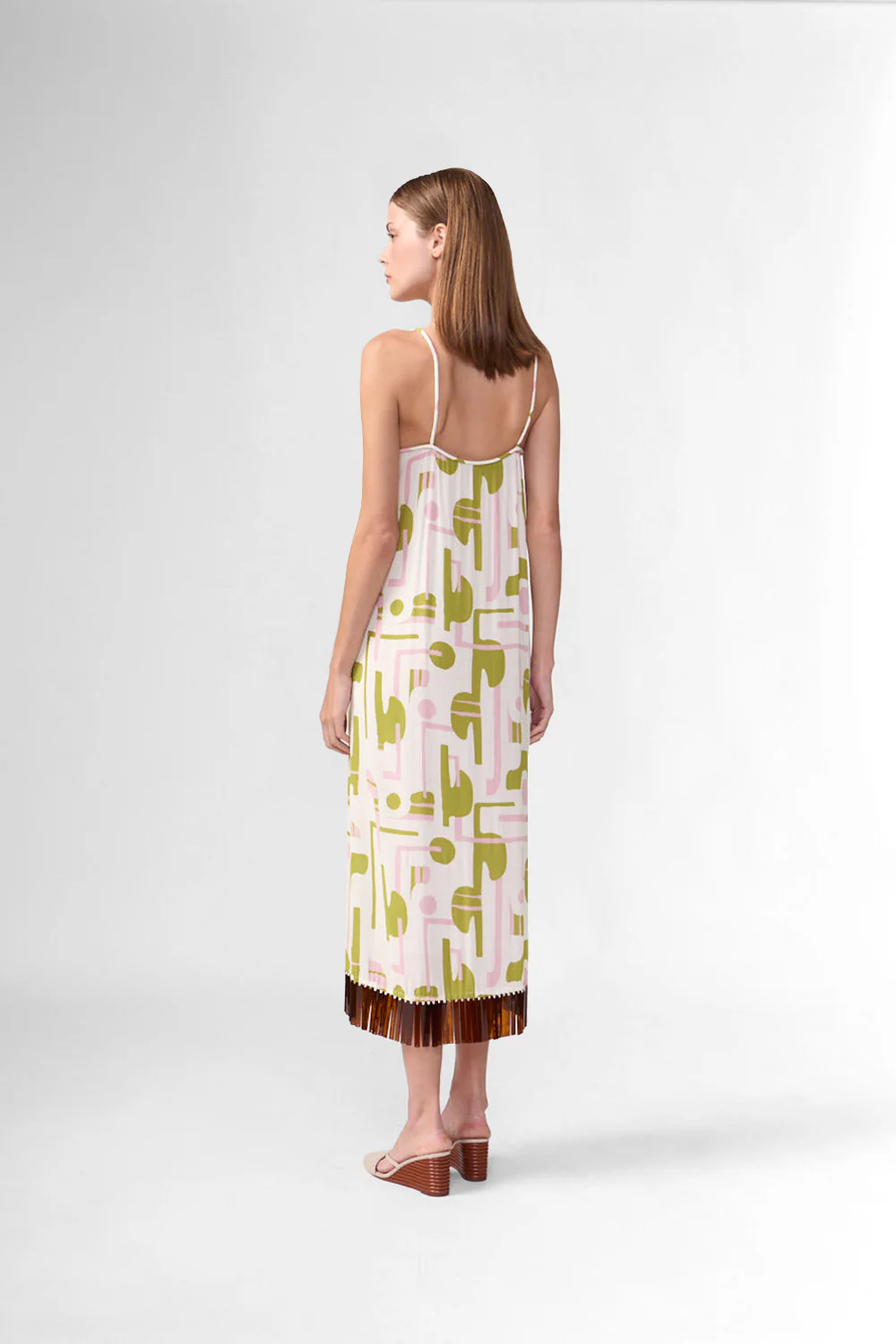 Balearic Acrylic Fringe Midi Dress - Image 2