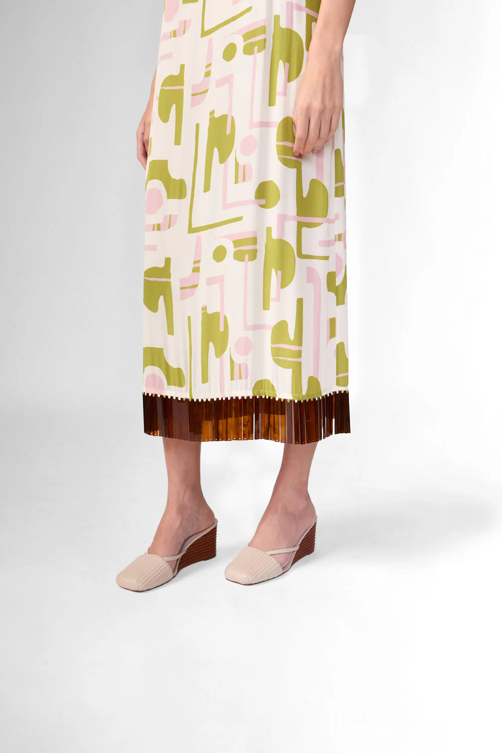 Balearic Acrylic Fringe Midi Dress - Image 3
