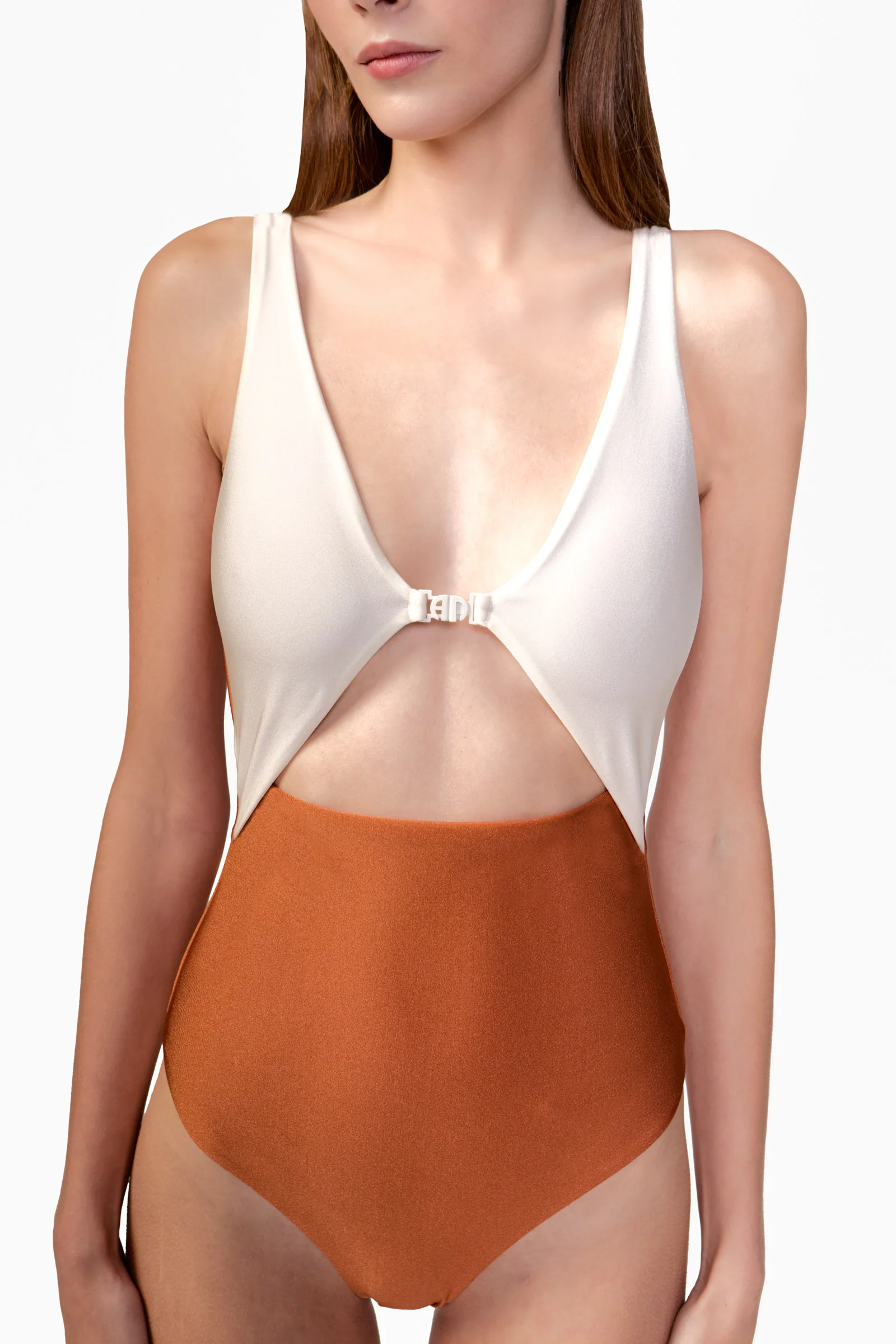 Bicolor Cut-Out Swimsuit - Image 3