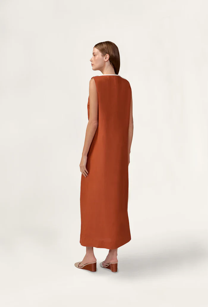 Bicolor Deep V-Neck Maxi Dress - Image 6