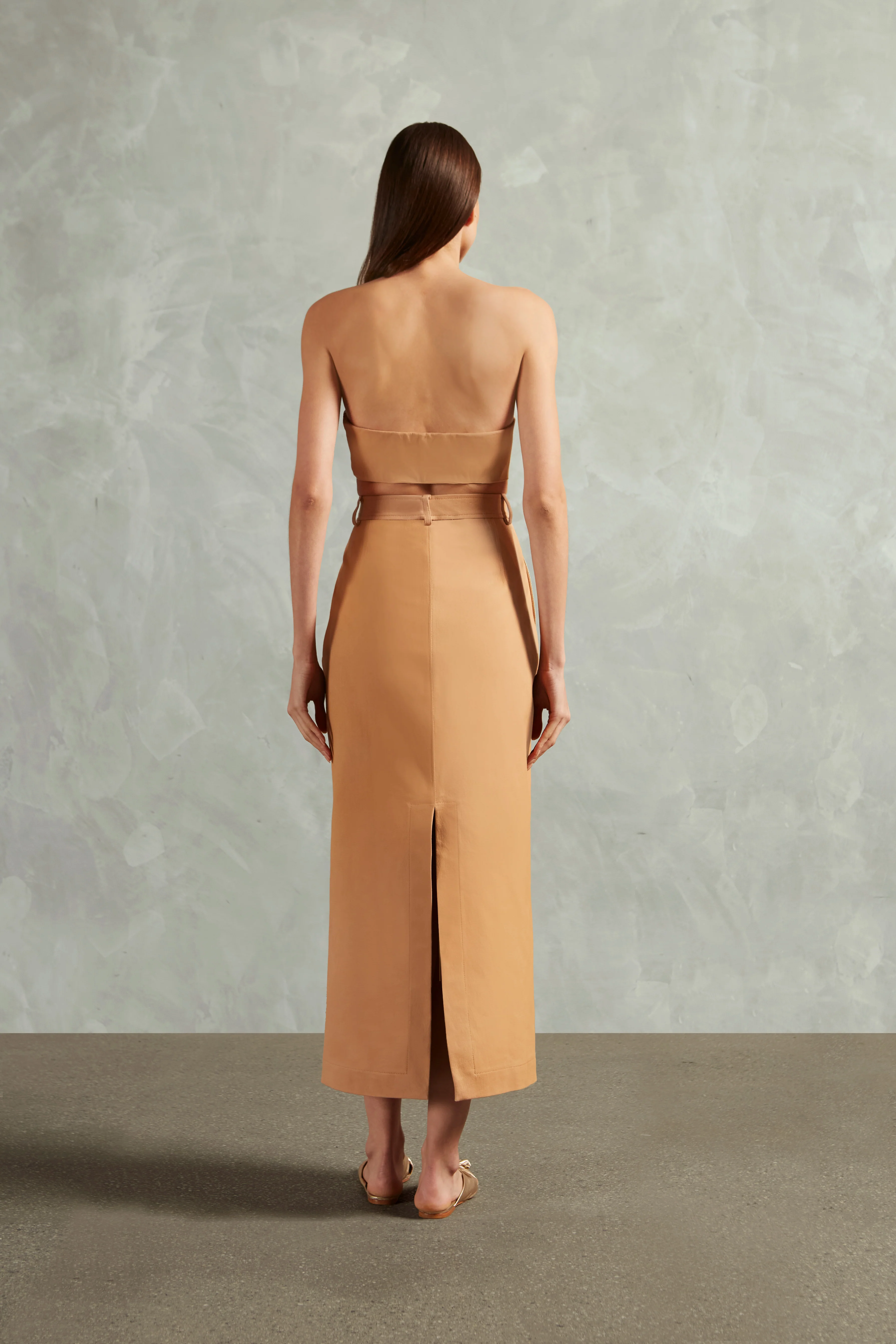Bicolor Solid Midi Skirt - Image 2