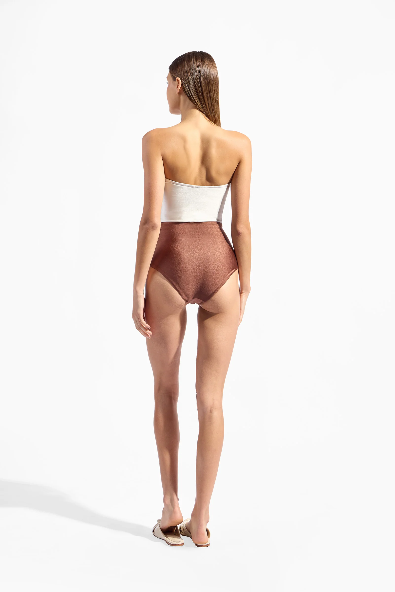 Bicolor Strapless Swimsuit - Image 3