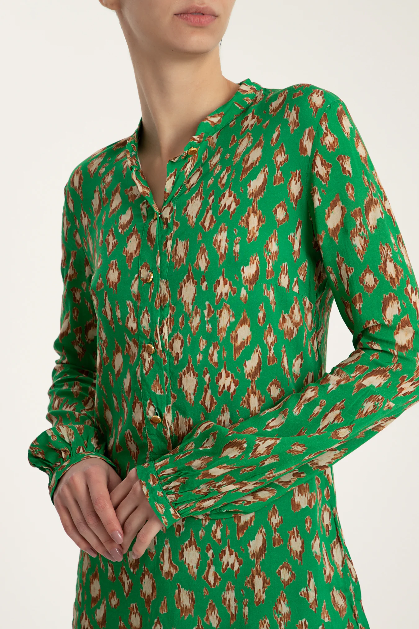 Brush Leopard Print Viscose Shirt - Image 3