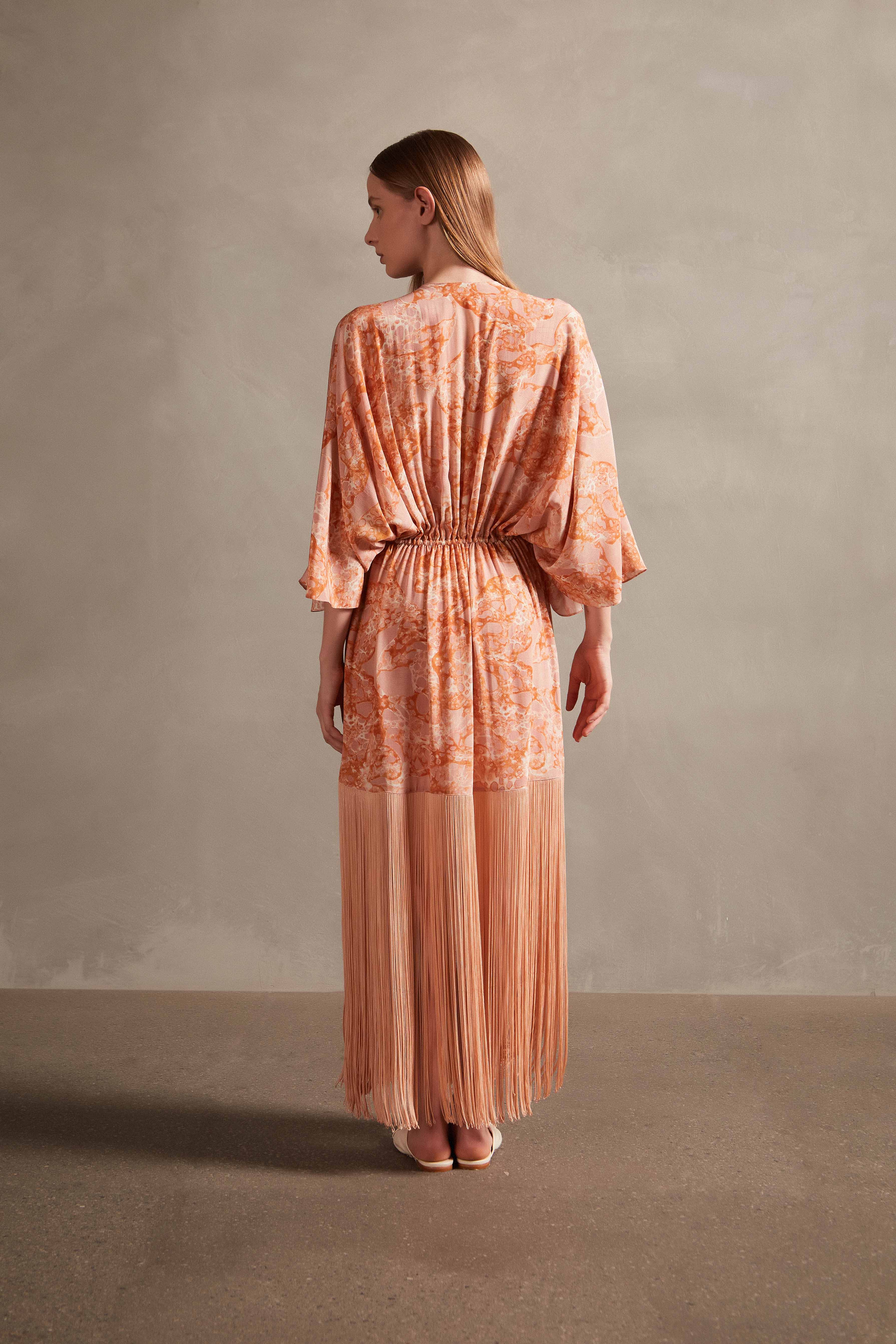 Bulles De Mer Long Robe With Fringes - Image 2
