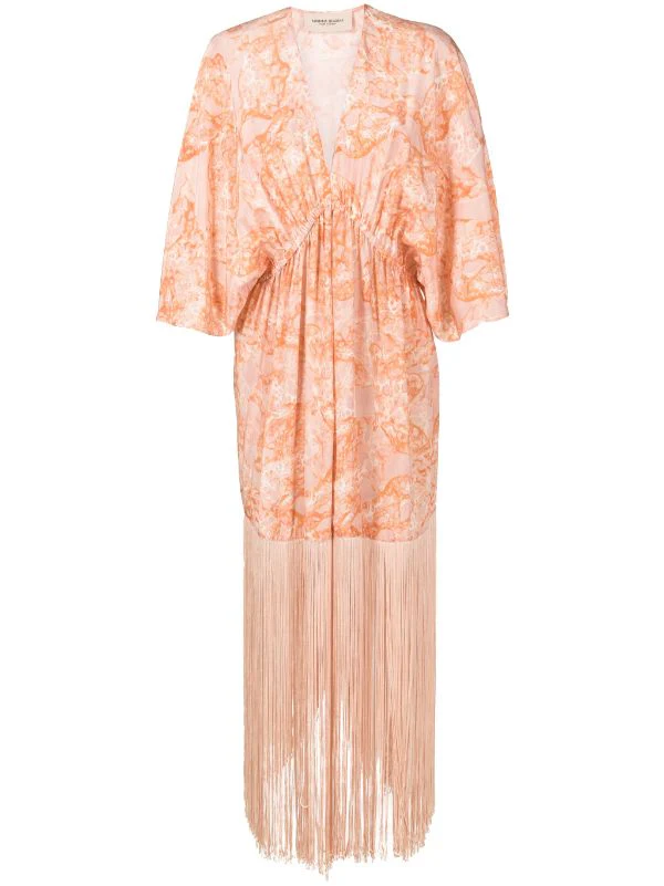 Bulles De Mer Long Robe With Fringes - Image 4