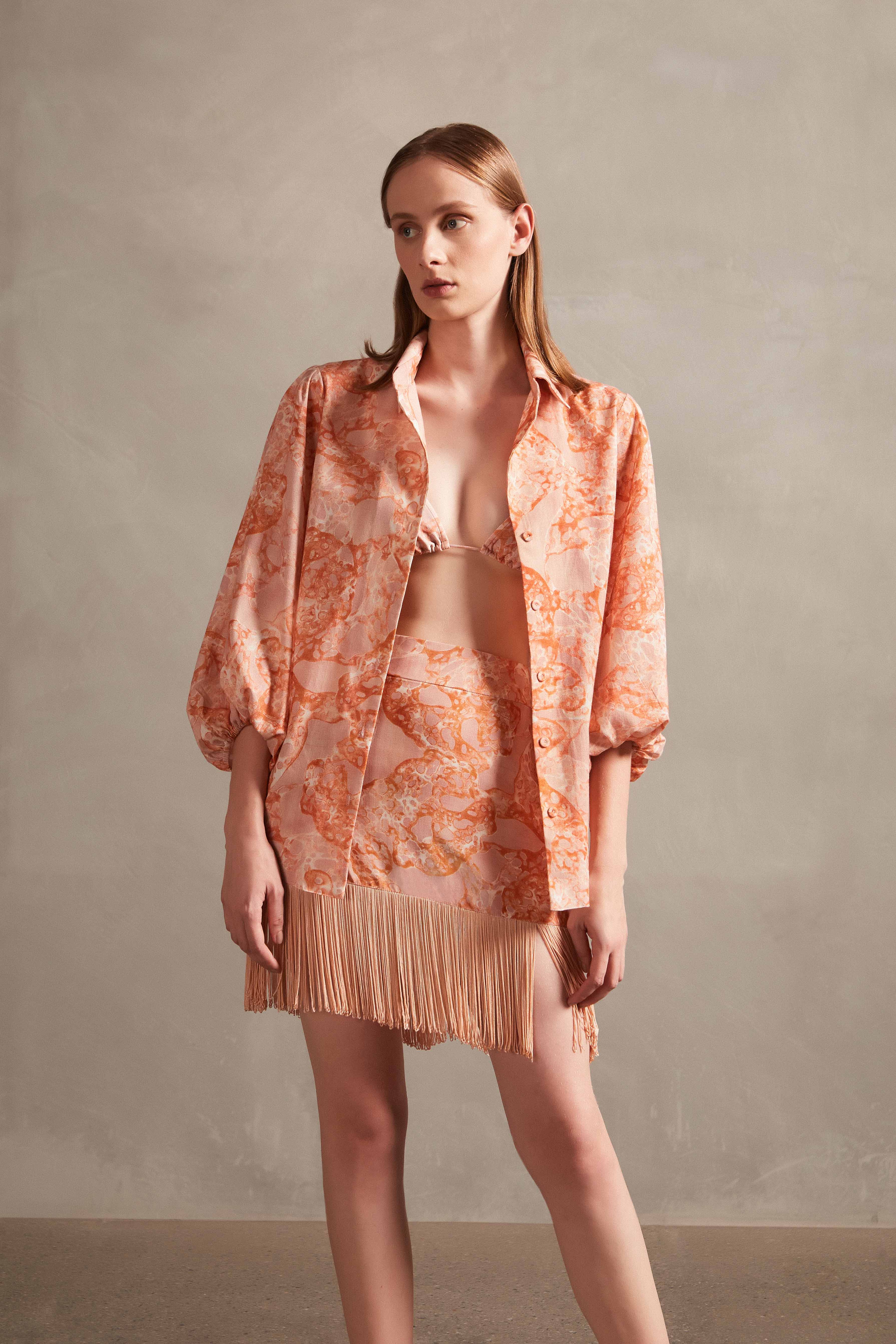 Bulles De Mer Mini Skirt With Fringes - Image 2