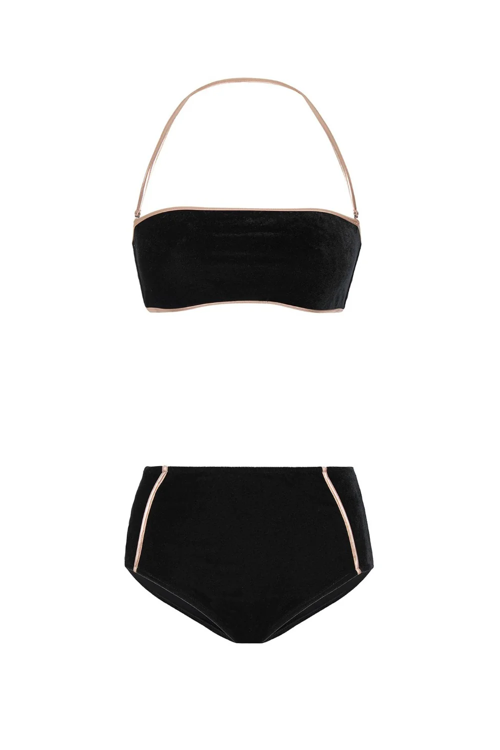 Cavaliere Velvet Hot Pants Bikini with Gold Detail - Image 6