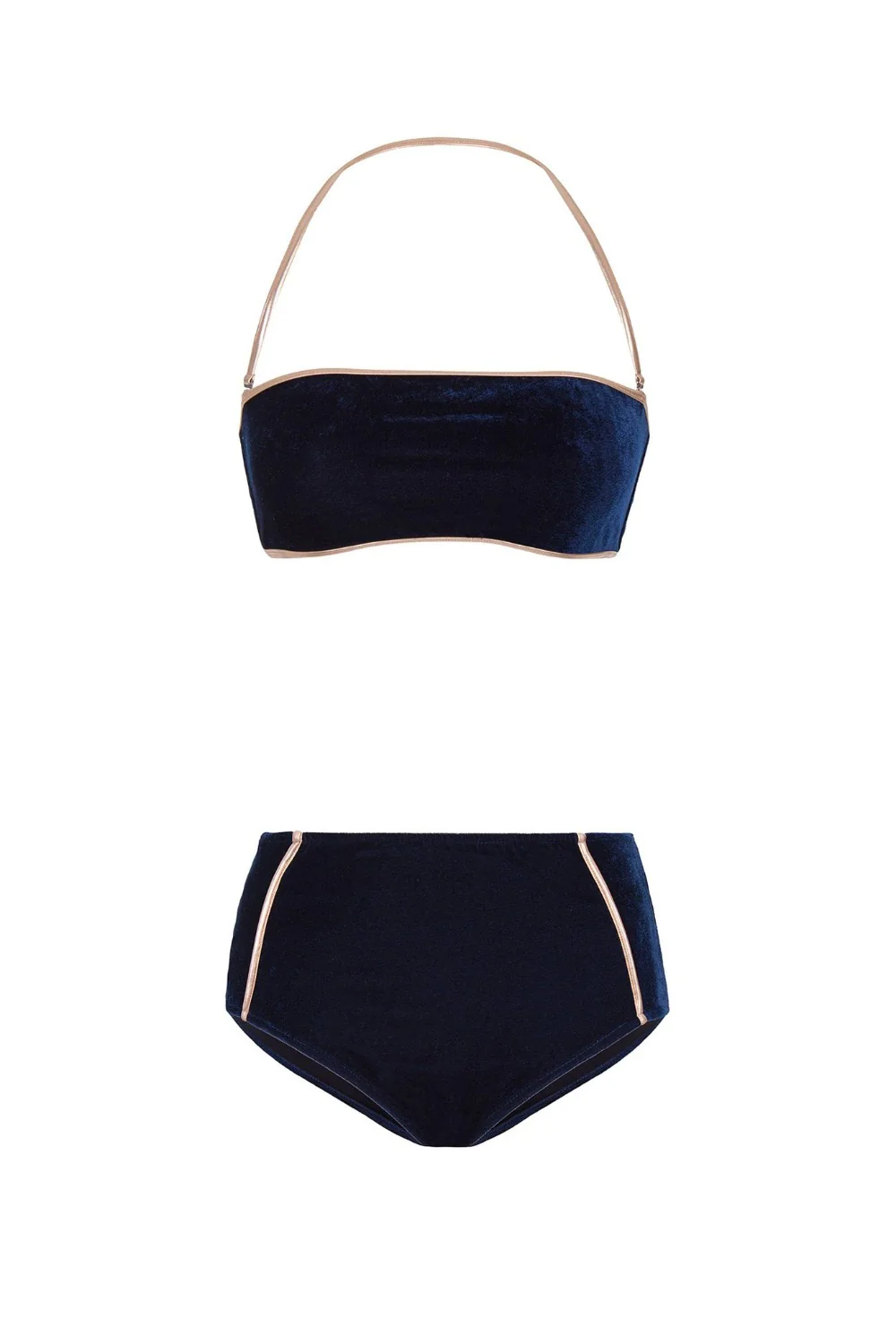 Cavaliere Velvet Hot Pants Bikini with Gold Detail - Image 7
