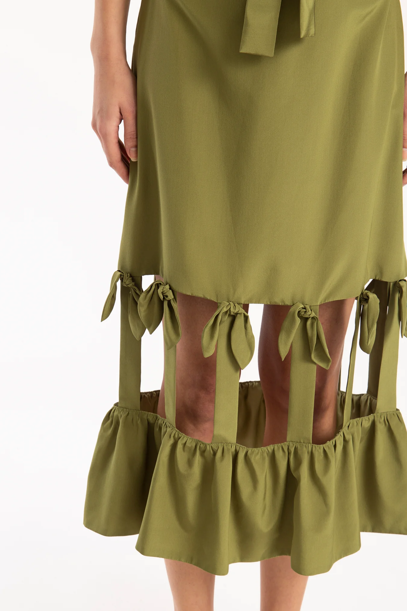 Cherry Bomb Solid Cut-Out Midi Skirt - Image 2