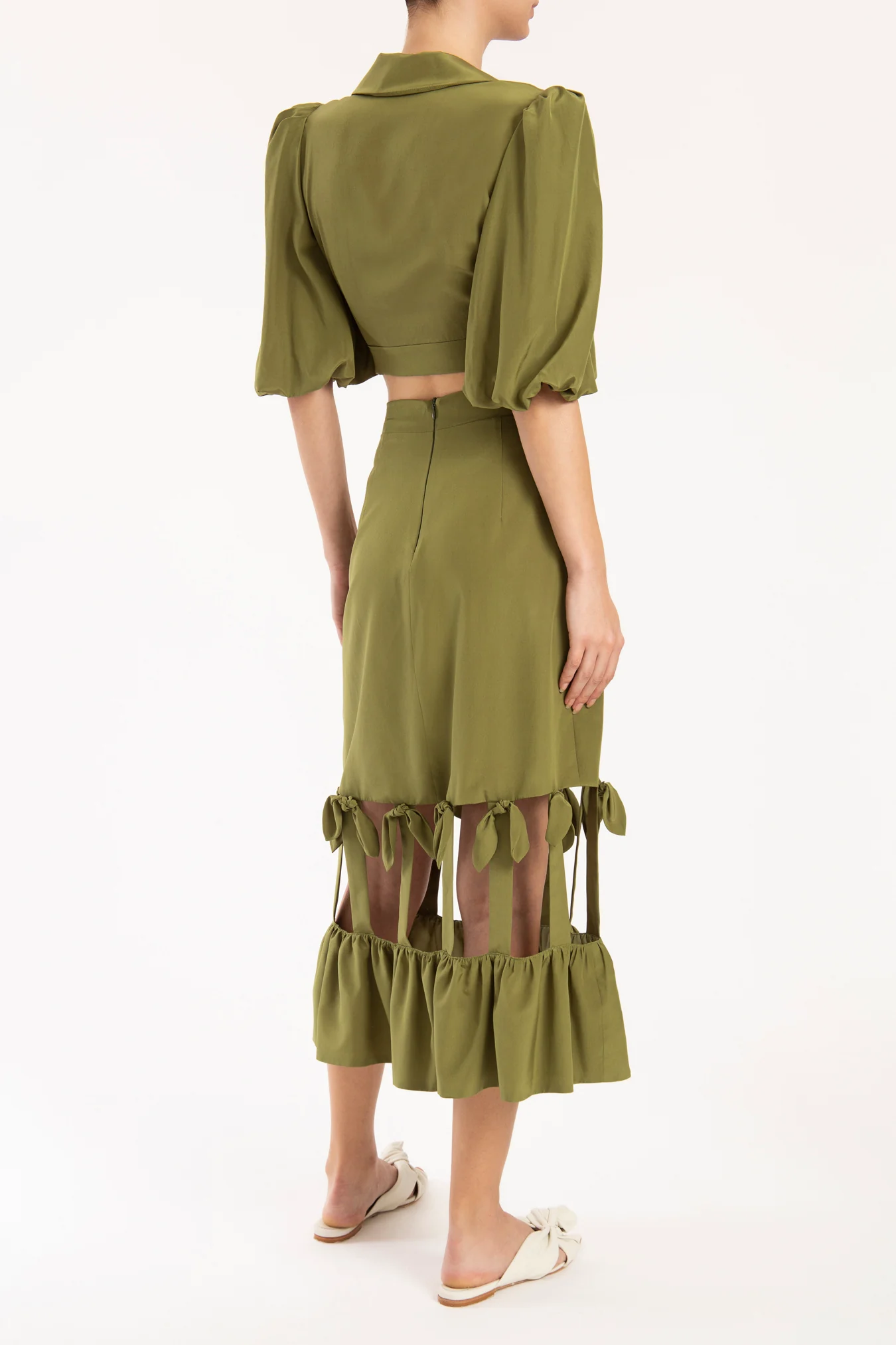 Cherry Bomb Solid Cut-Out Midi Skirt - Image 4