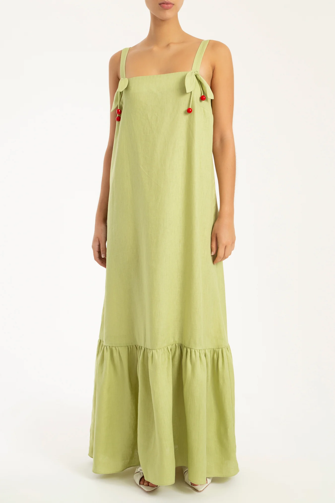 Cherry Bomb Solid Long Dress With Straps - Image 3