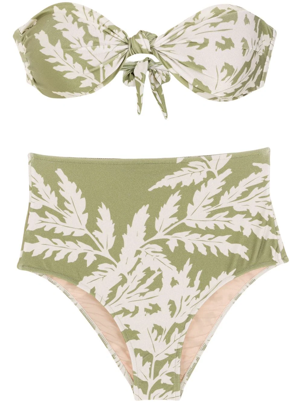 Classic Foliage Strapless High-Waisted Bikini - Image 4