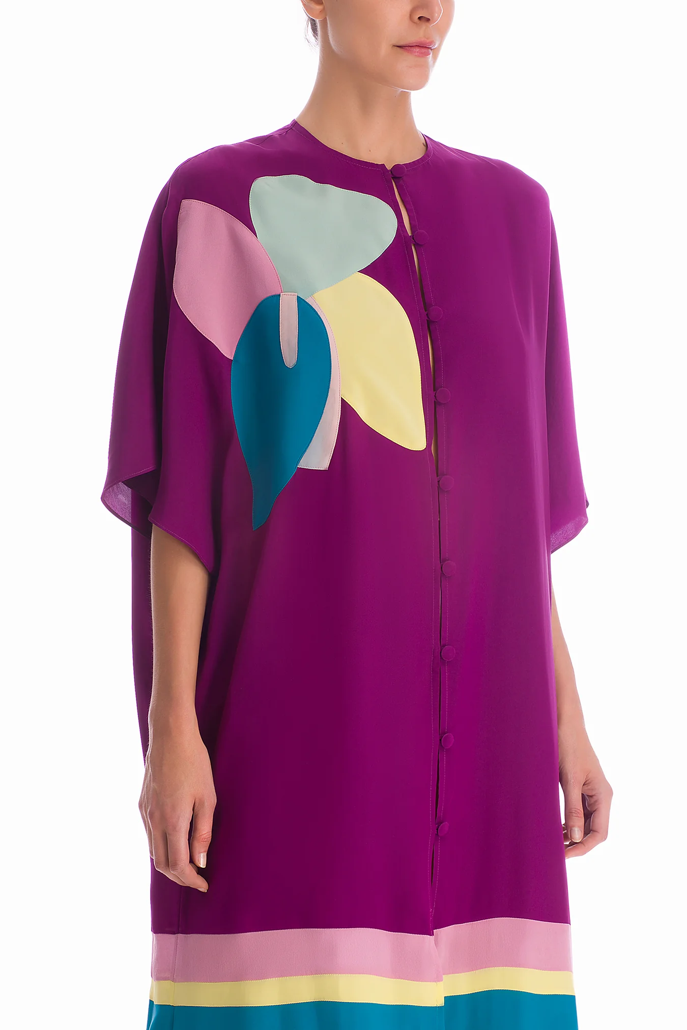 Colorful Flowers Long Kaftan - Image 3