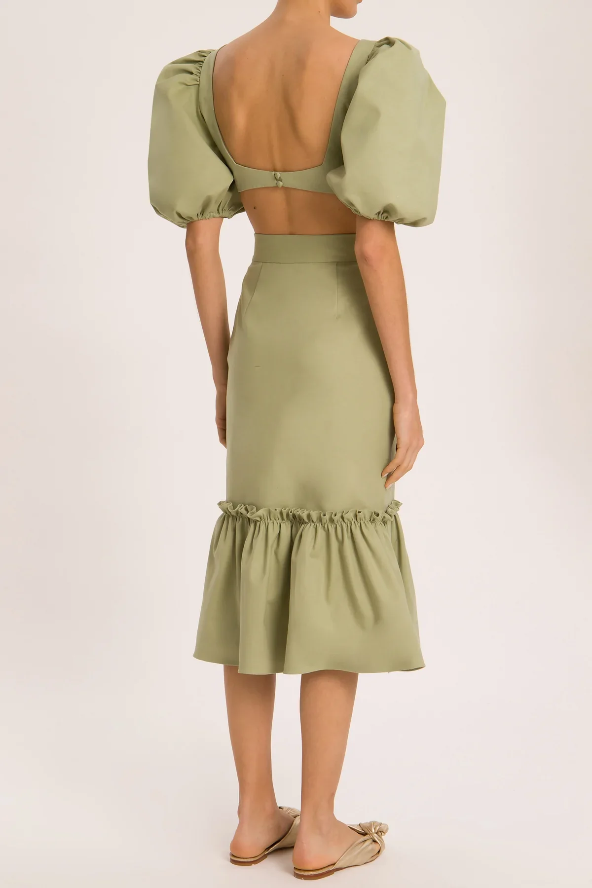 Muguet Solid Skirt With Ruffles - Image 2