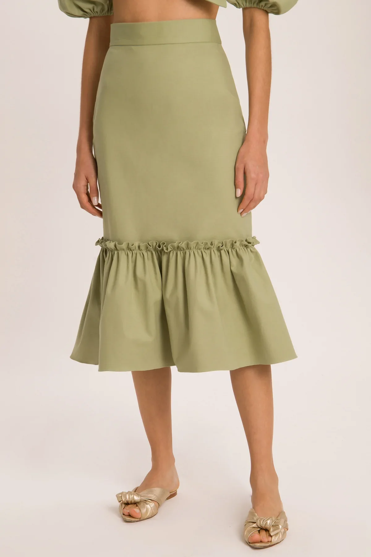 Muguet Solid Skirt With Ruffles - Image 3