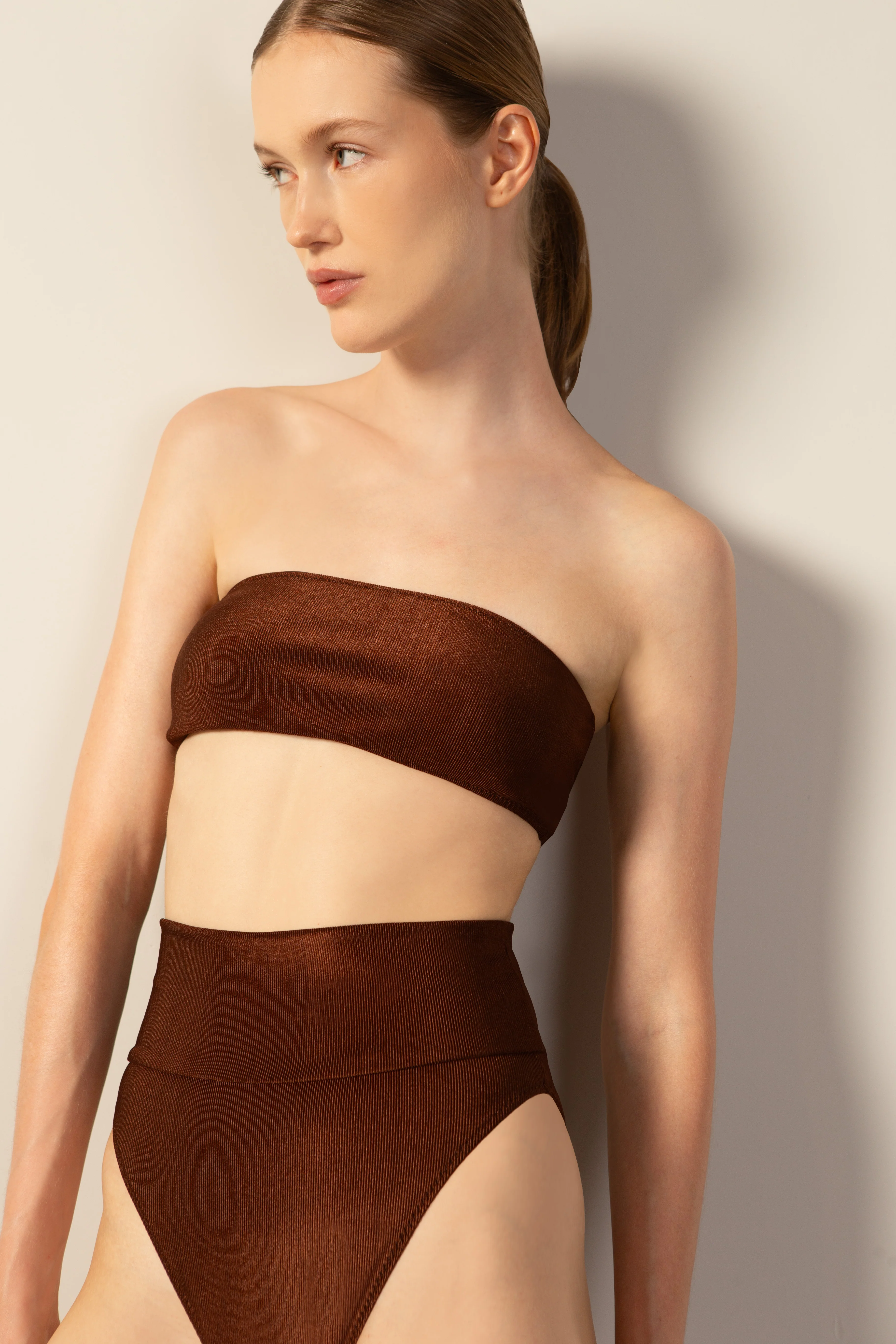 Corduroy High-Leg Bandeau Bikini - Image 3