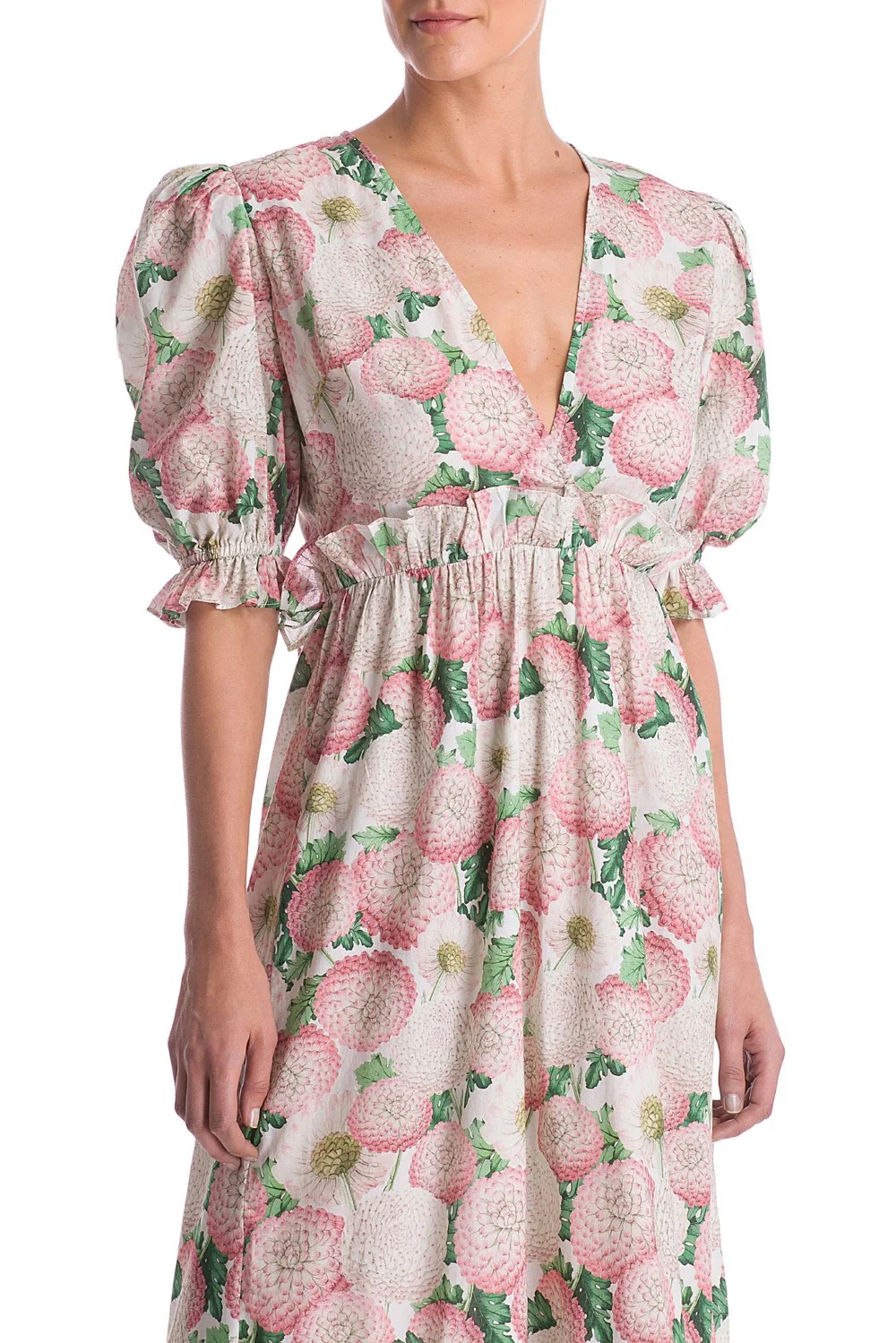 Dahlia Midi Dress With Puff Sleeves - Image 3