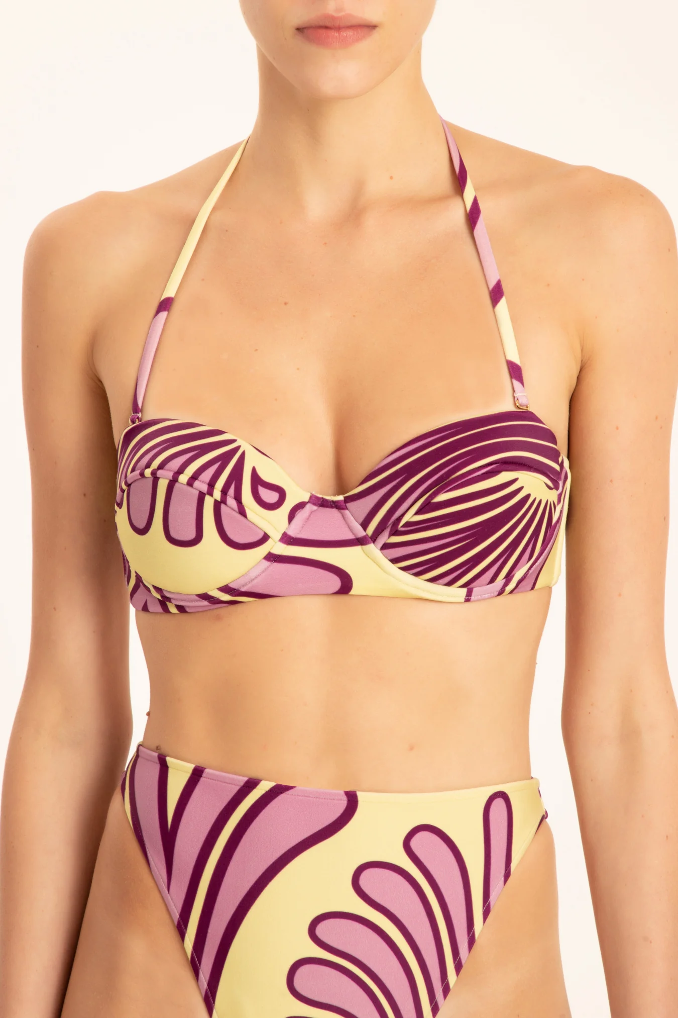Deco Shell High-leg Strapless Bikini - Image 3
