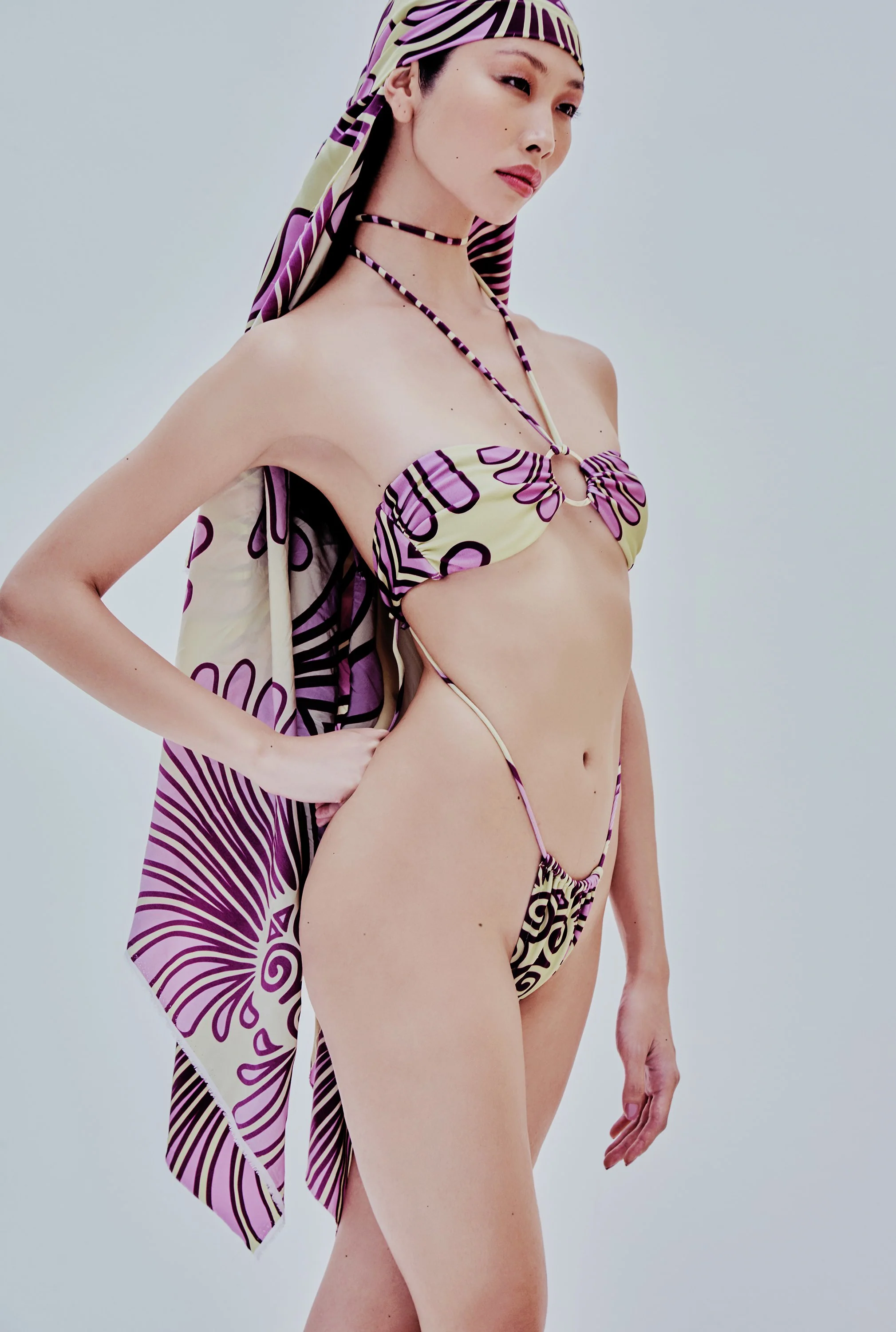 Deco Shell Strapless Bikini With Hoop And Side Ties - Image 5