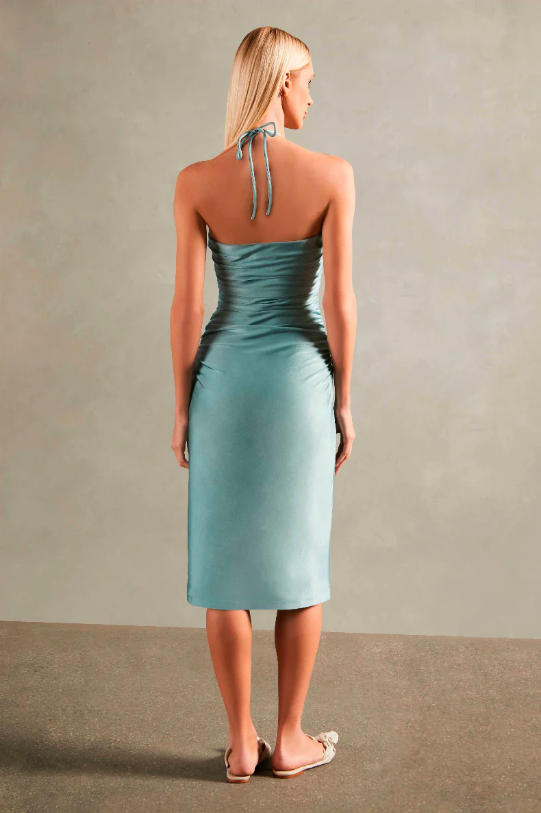 Deco Solid Frilled Midi Dress - Image 4