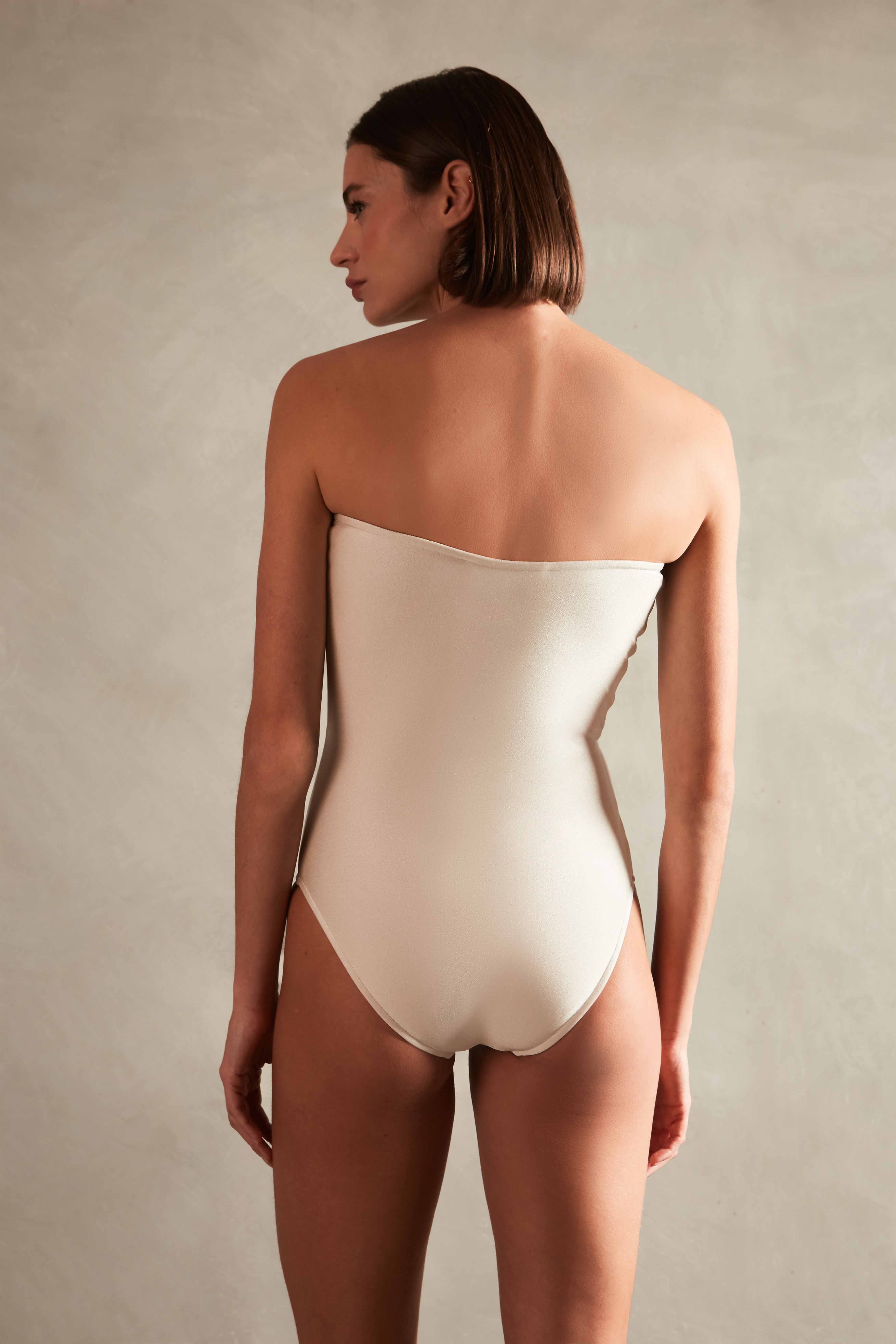 Deco Solid Strapless Swimsuit - Image 3