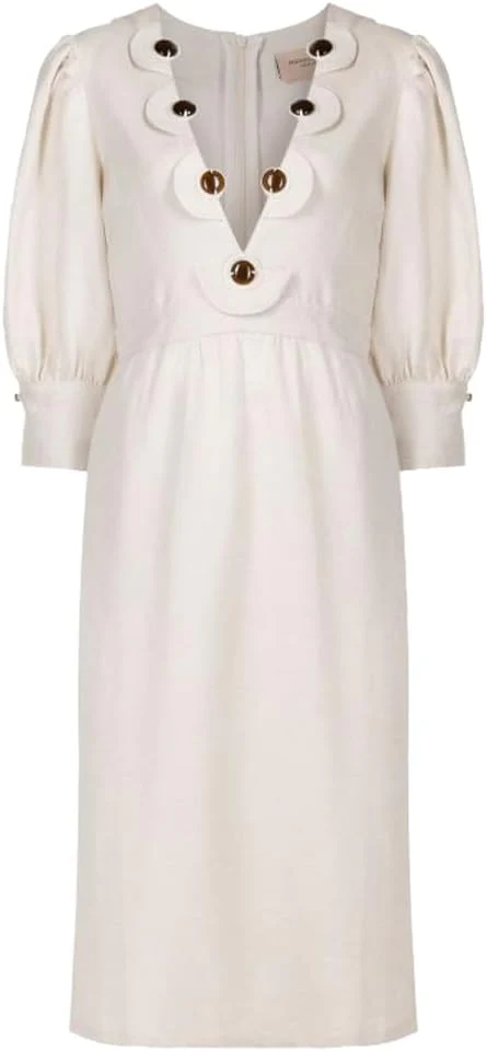 Demi Pois Puff-Sleeved Midi Dress - Image 5