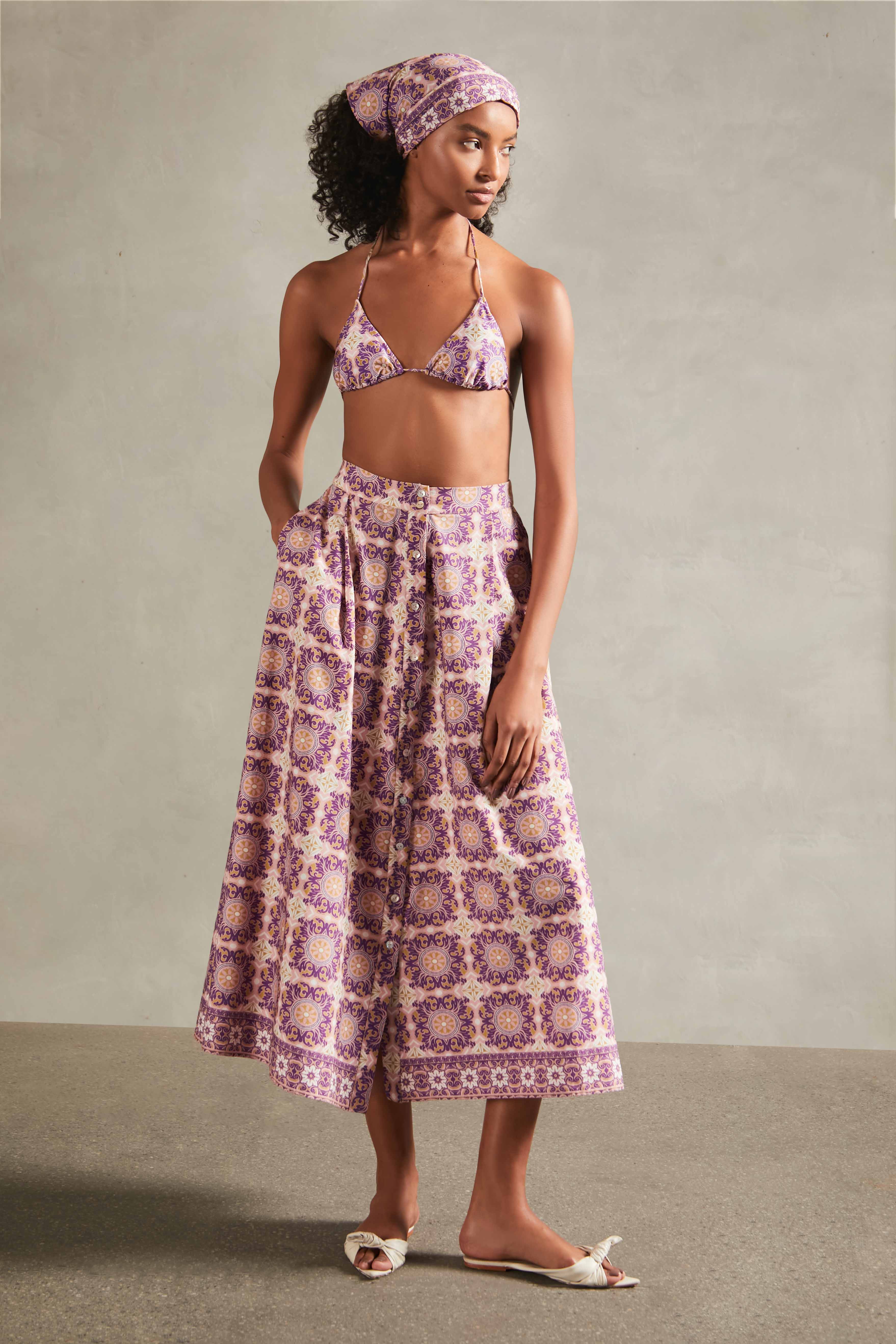 Exotic Coral Long Skirt