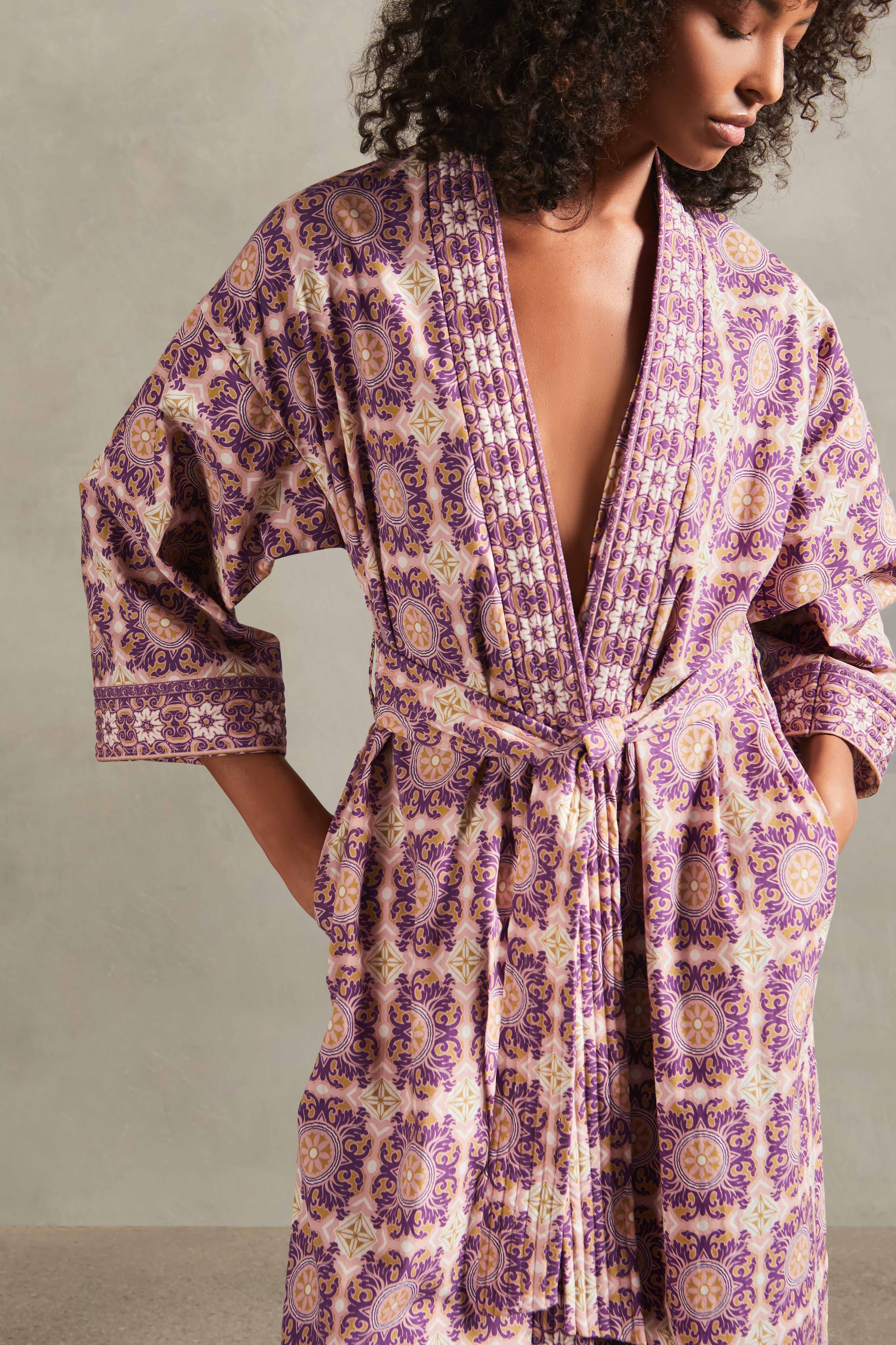 Exotic Coral Midi Robe - Image 3
