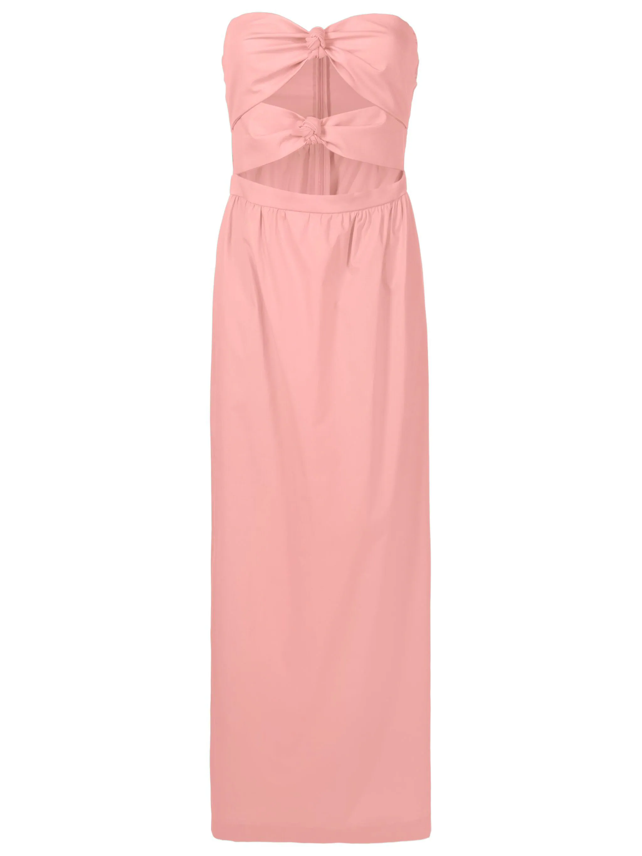 Exotic Coral Solid Cut-Out Long Dress - Image 2