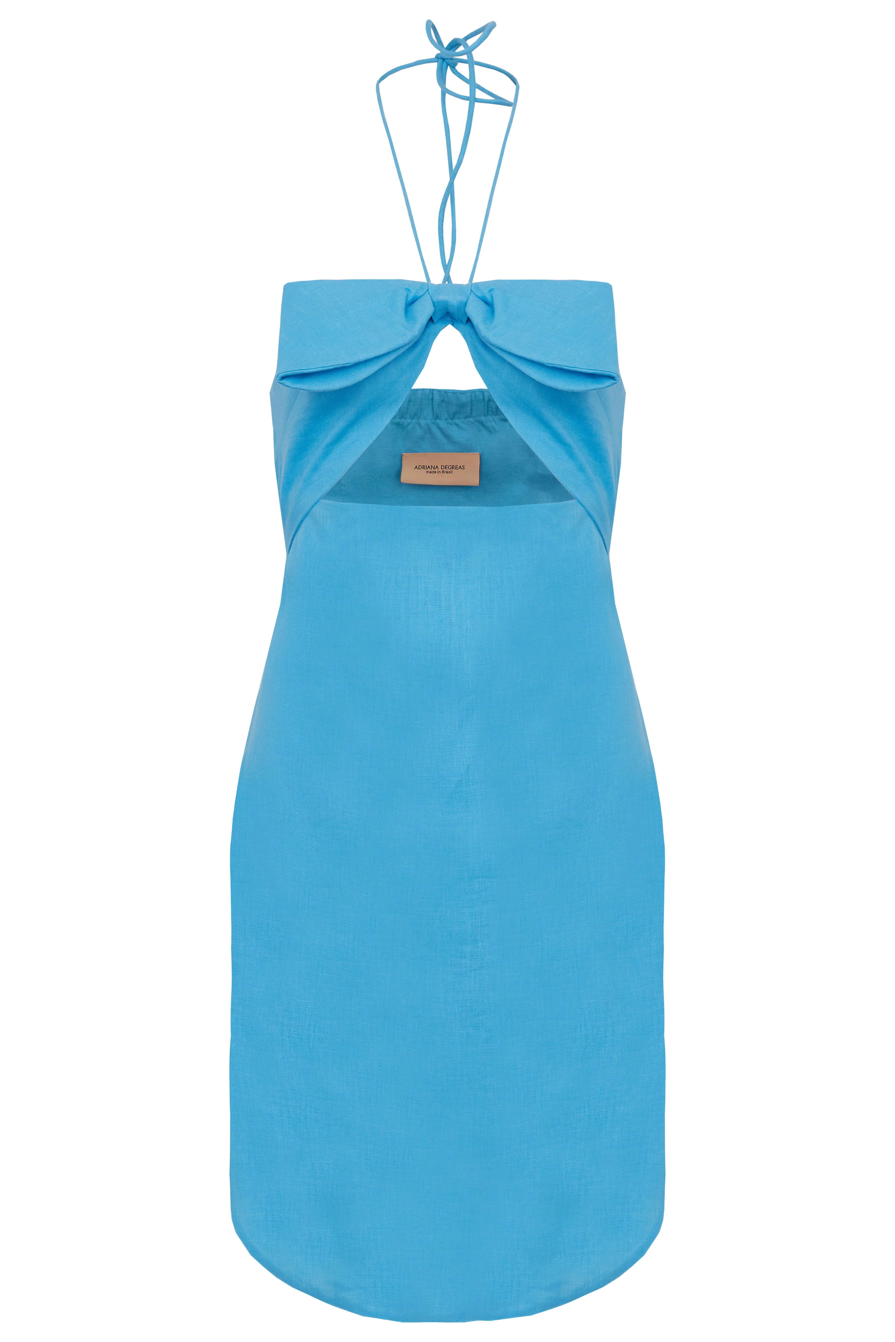 Fantasy Solid Asymmetric Short Dress with Bow - Image 6