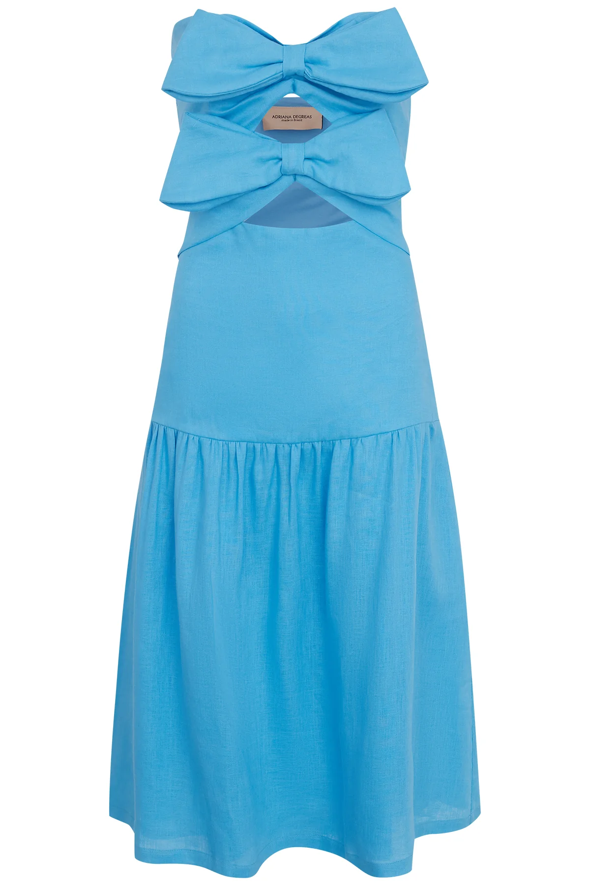 Fantasy Solid Cut-Out Strapless Dress with Bows - Image 7