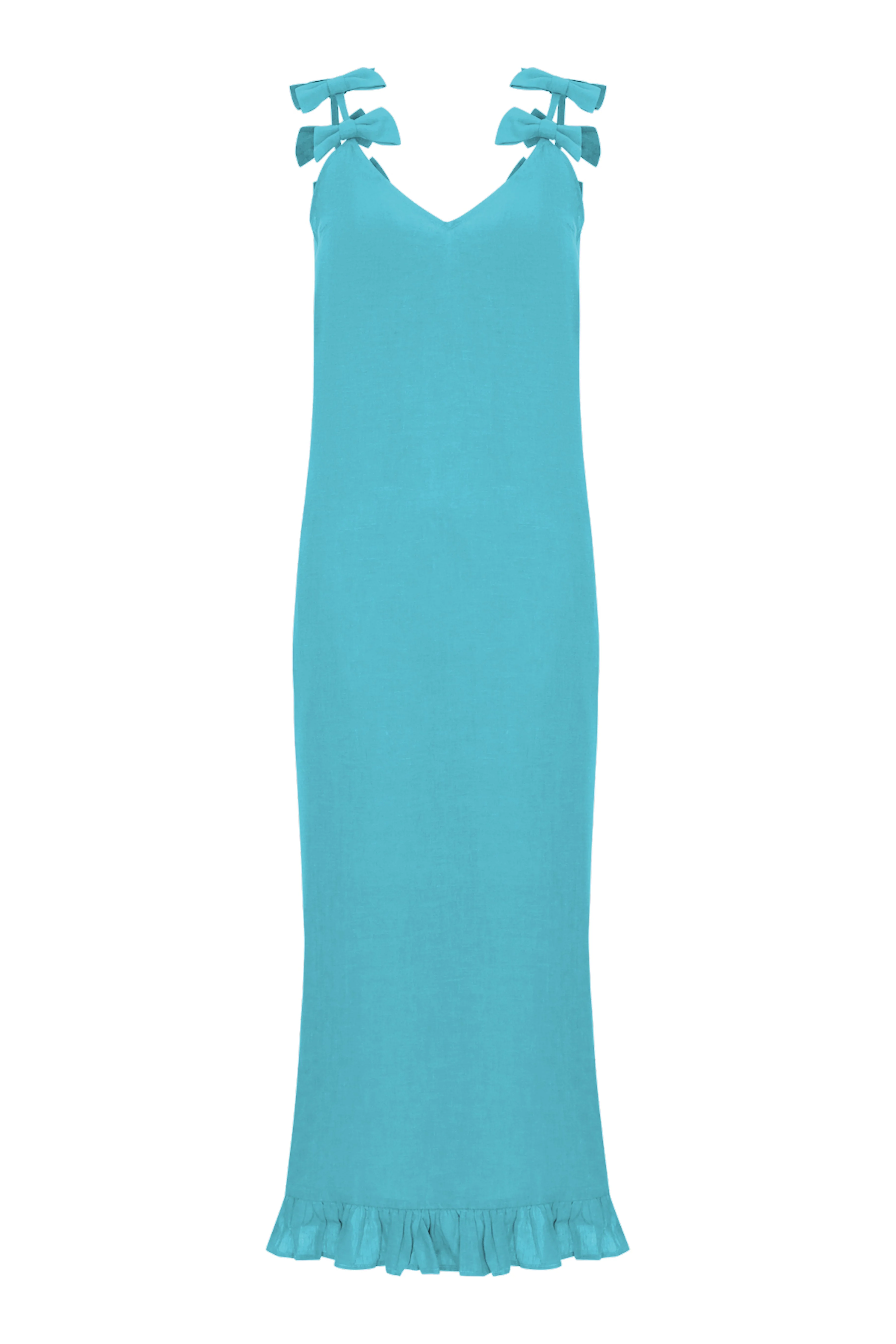 Fantasy Solid Long Dress with Bows - Image 12