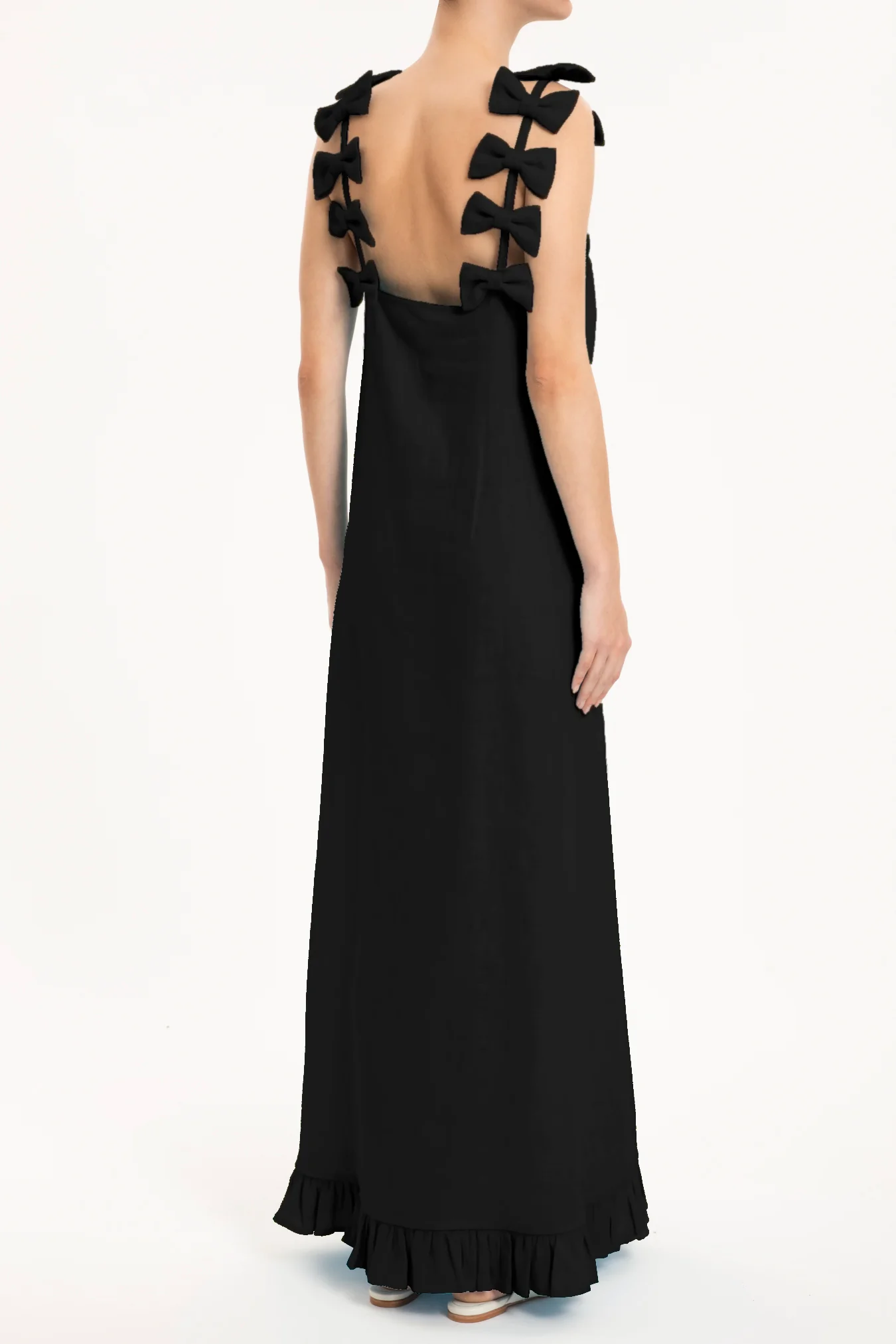 Fantasy Solid Long Dress with Bows - Image 8