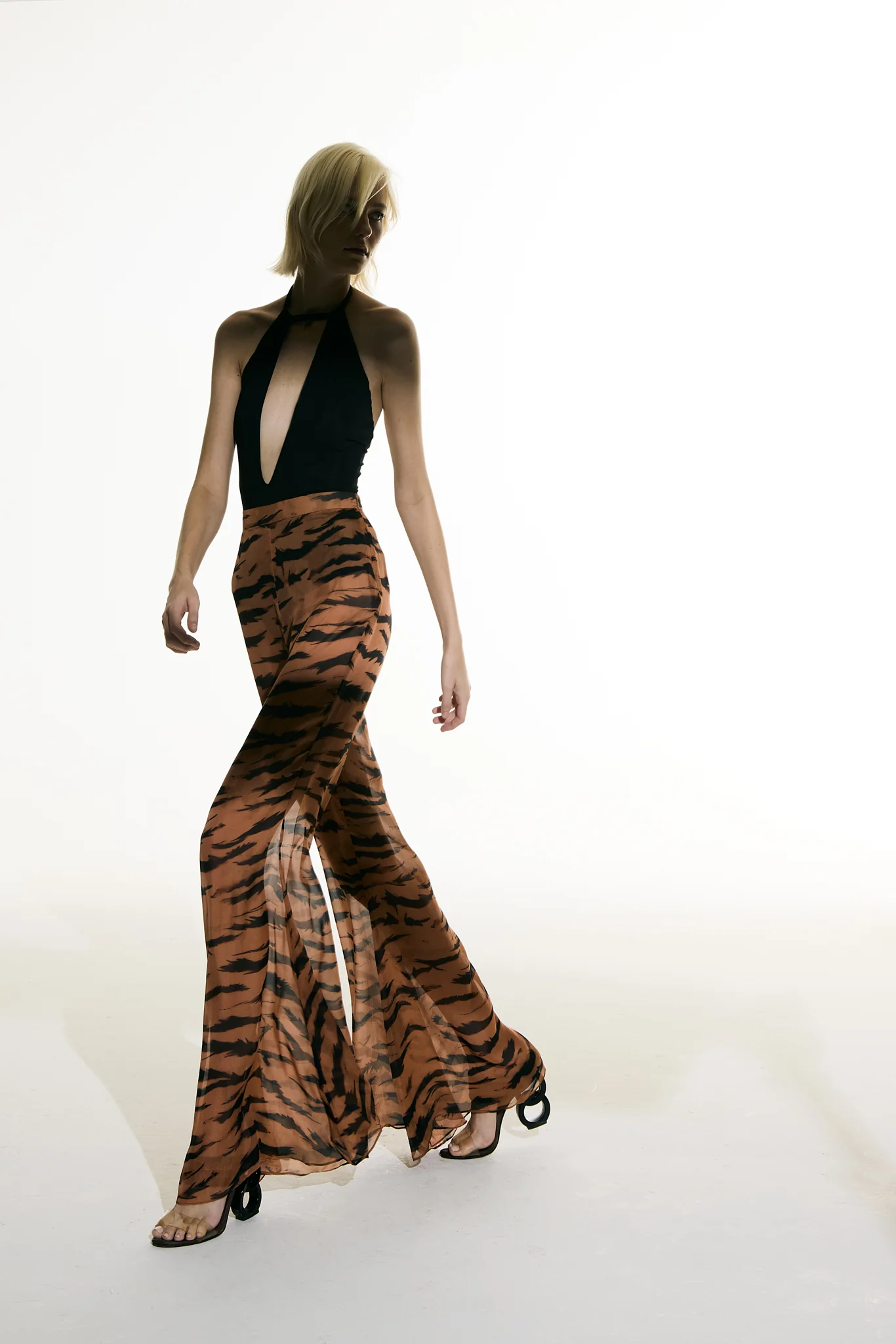 Flared Silk Pants