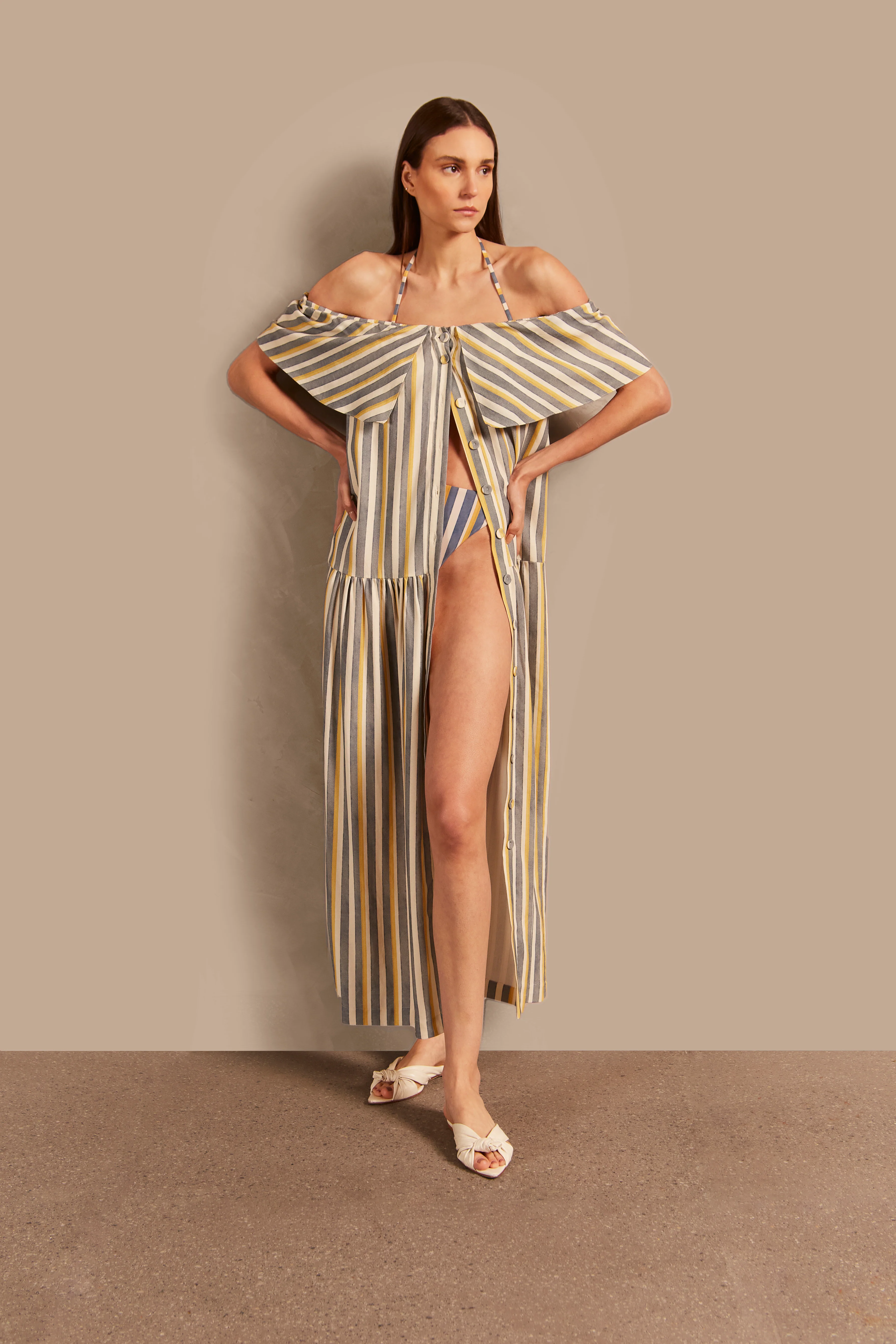 Golden Age Off-The-Shoulder Long Dress - Image 3