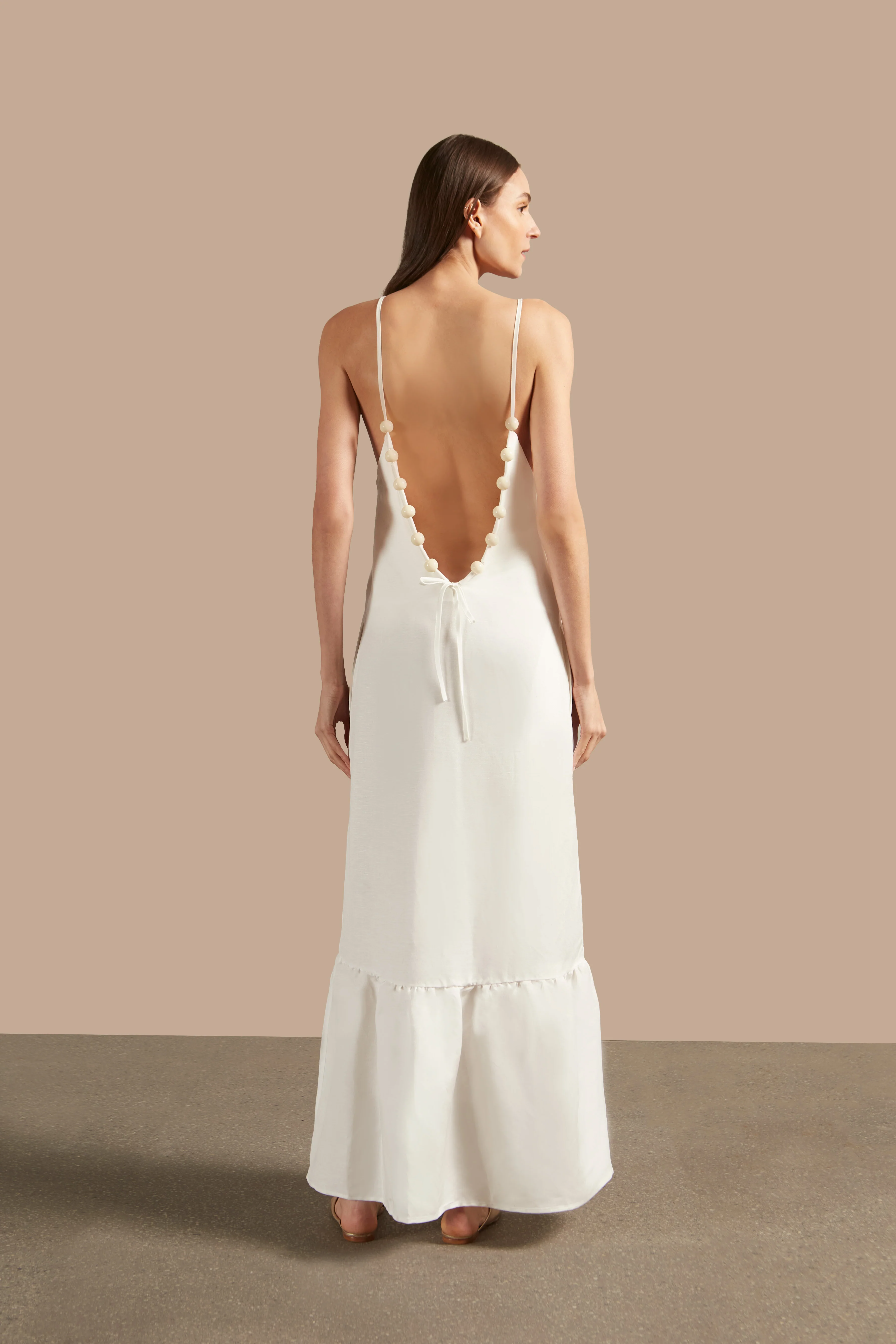 Golden Age Solid Straps Long Dress - Image 3