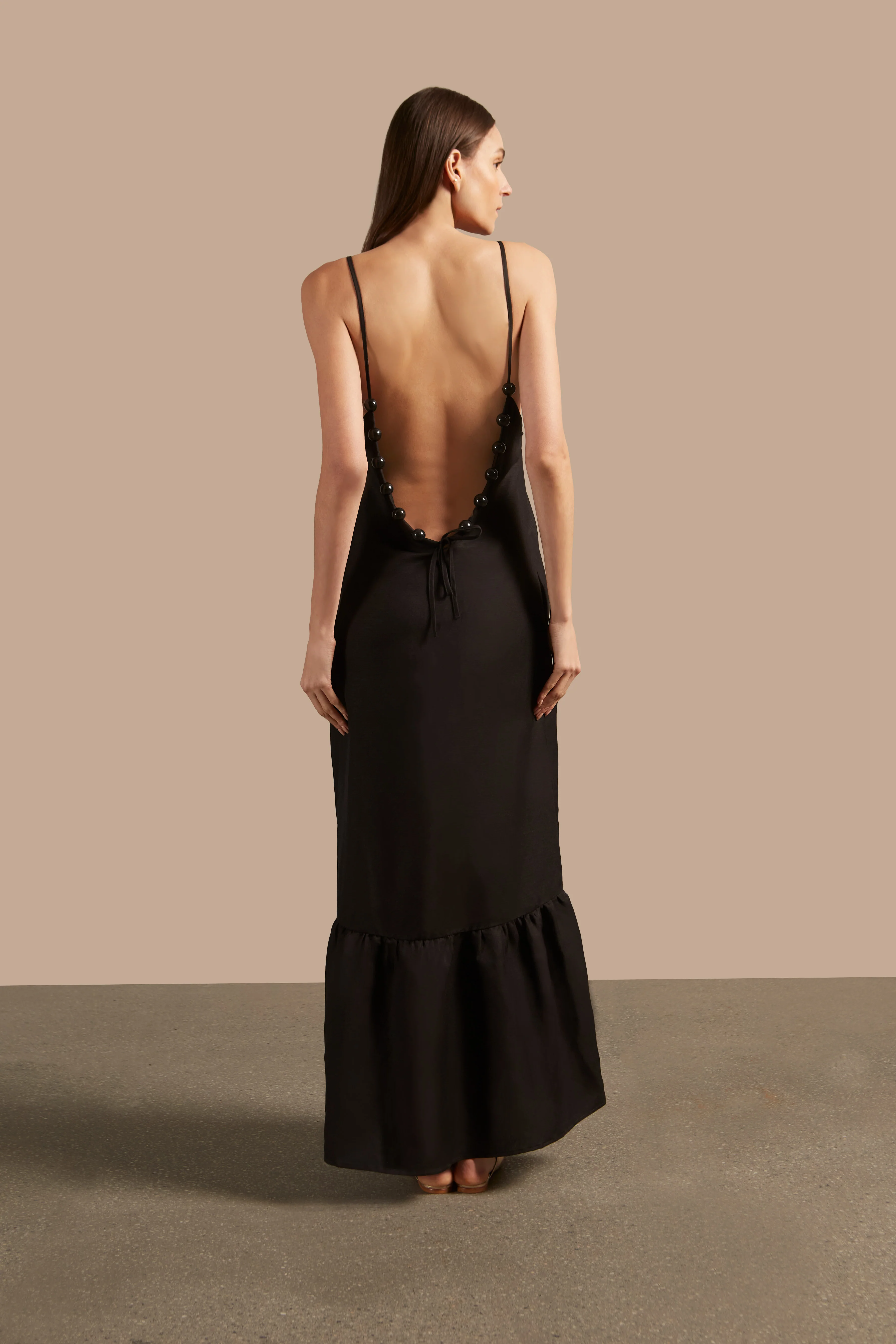 Golden Age Solid Straps Long Dress - Image 4