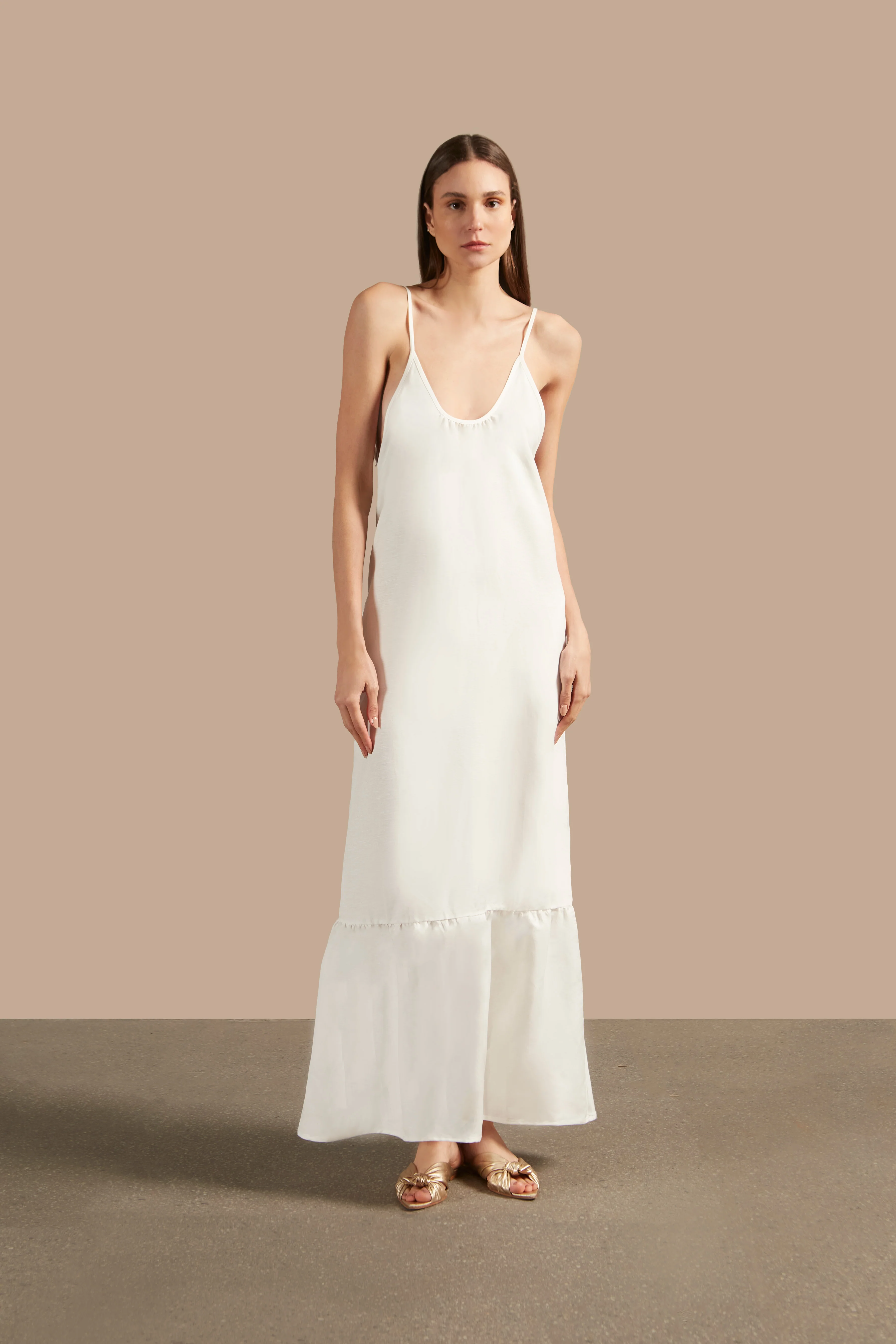 Golden Age Solid Straps Long Dress - Image 7