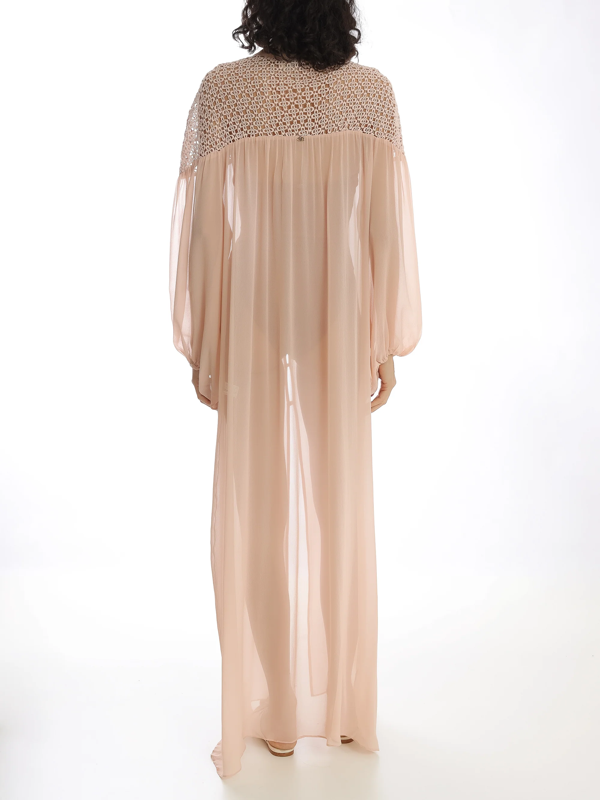 Guipure Detail Long Robe - Image 2