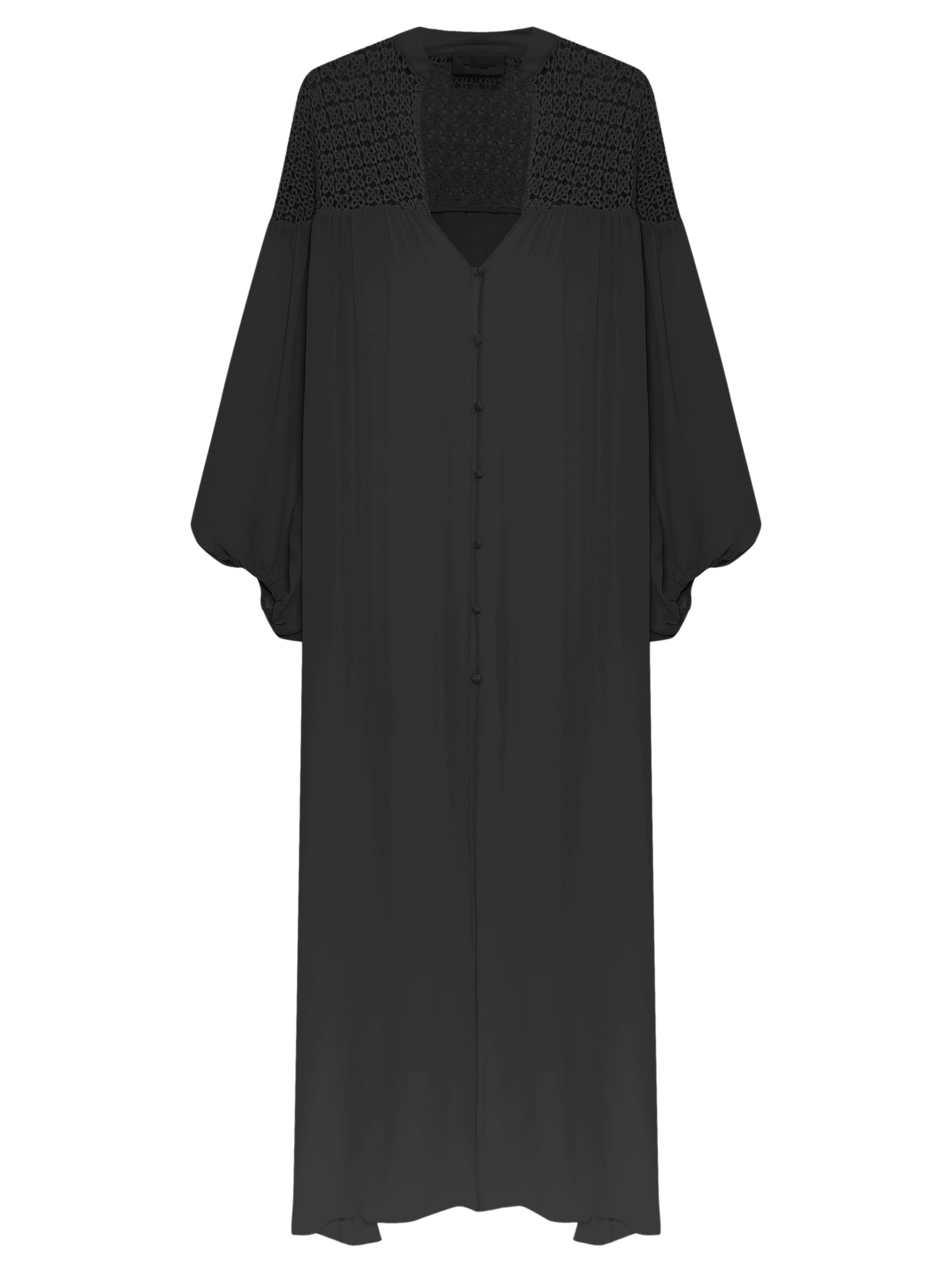 Guipure Detail Long Robe - Image 4