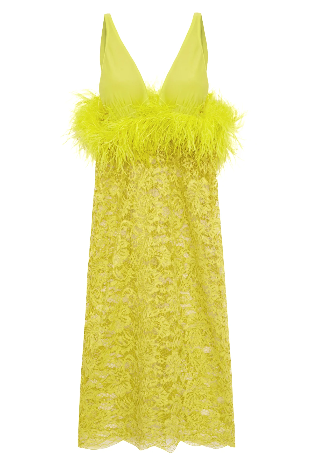 Guipure Lace Feathered Midi Dress - Image 3