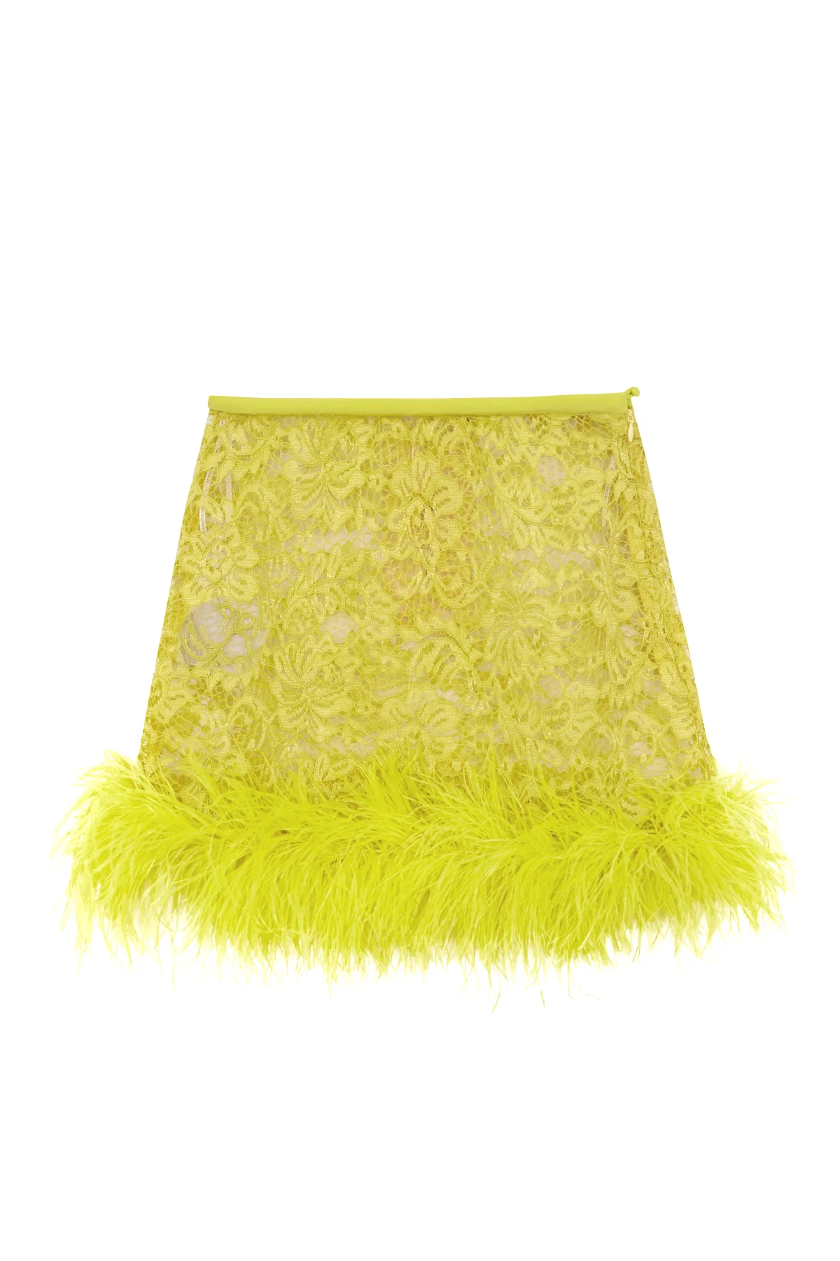 Guipure Lace Feathered Mini Skirt - Image 2