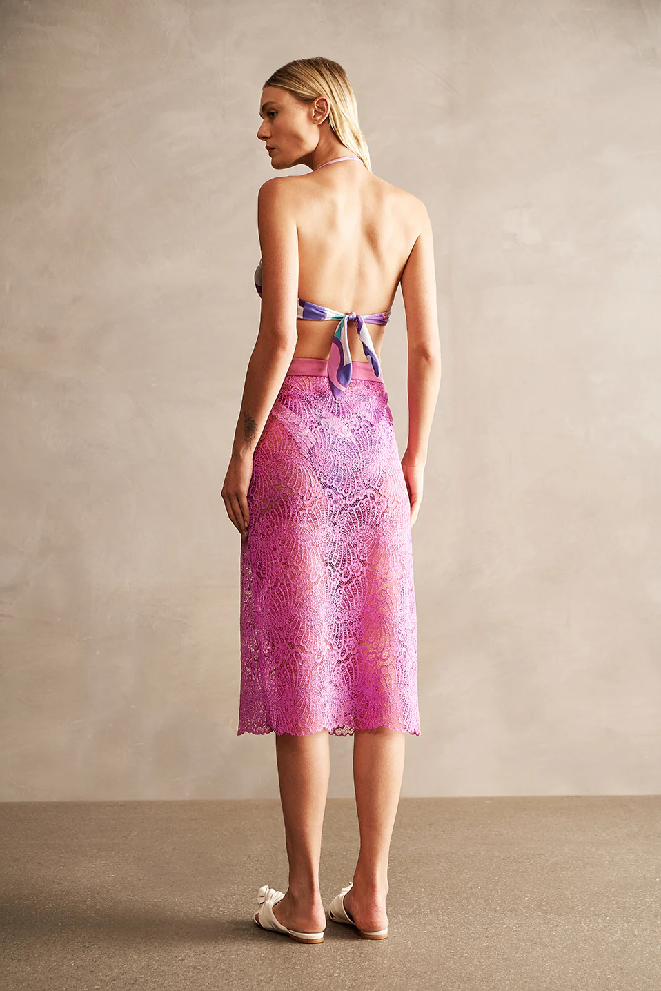 Guipure Lace Midi Skirt - Image 2