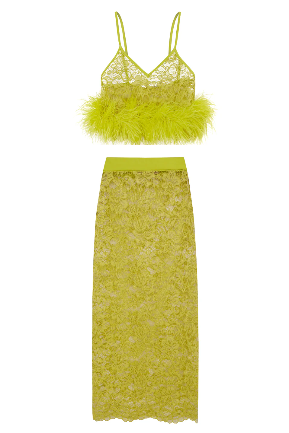Guipure Lace Top & Skirt Feathered Set - Image 6