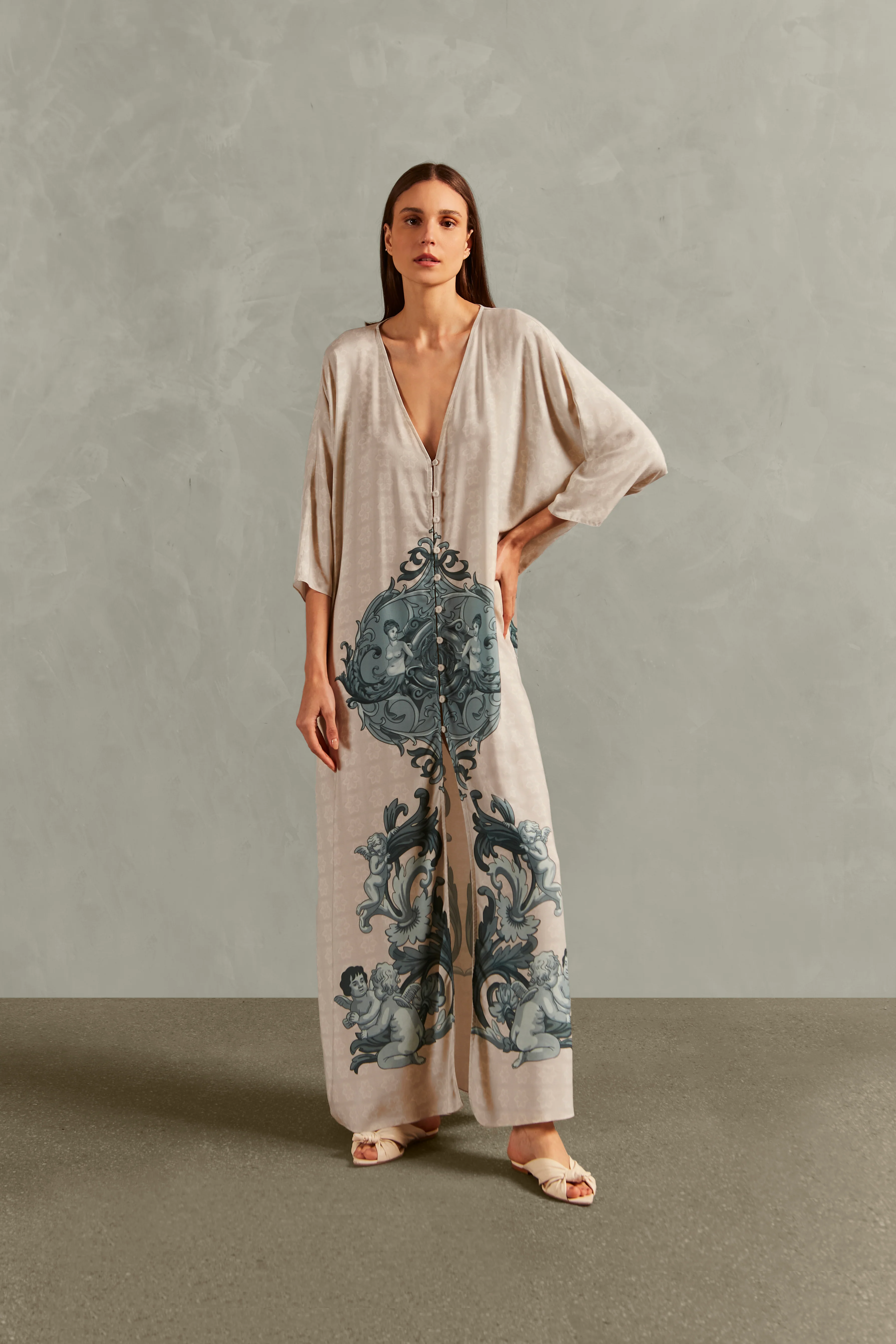 Hera Buttoned Long Robe - Image 2