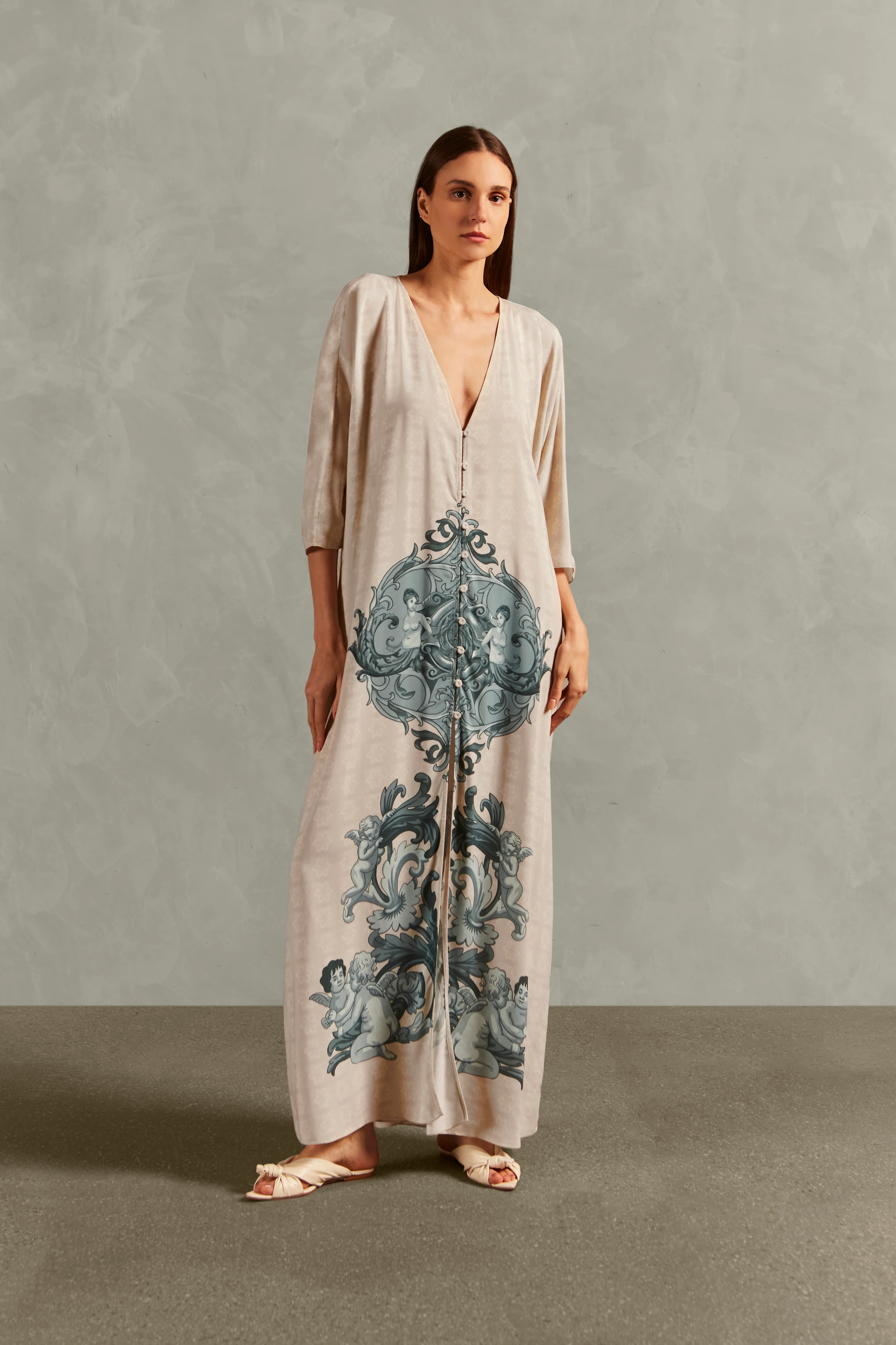 Hera Buttoned Long Robe - Image 5