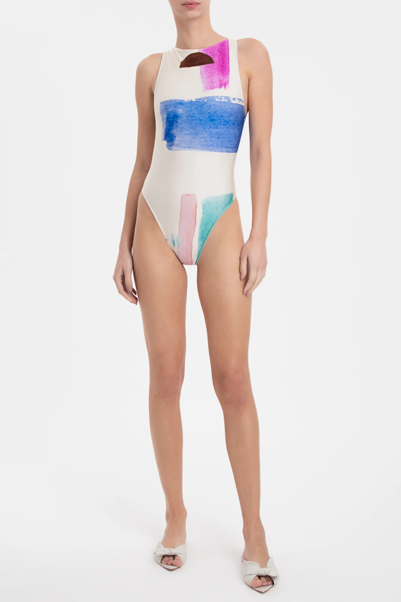 Illusion High-Leg Swimsuit