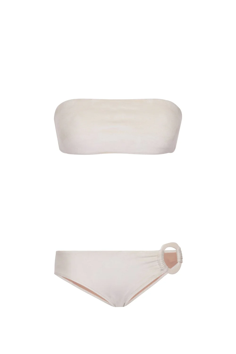 Ivory Bandeau Bikini with Hoop - Image 4