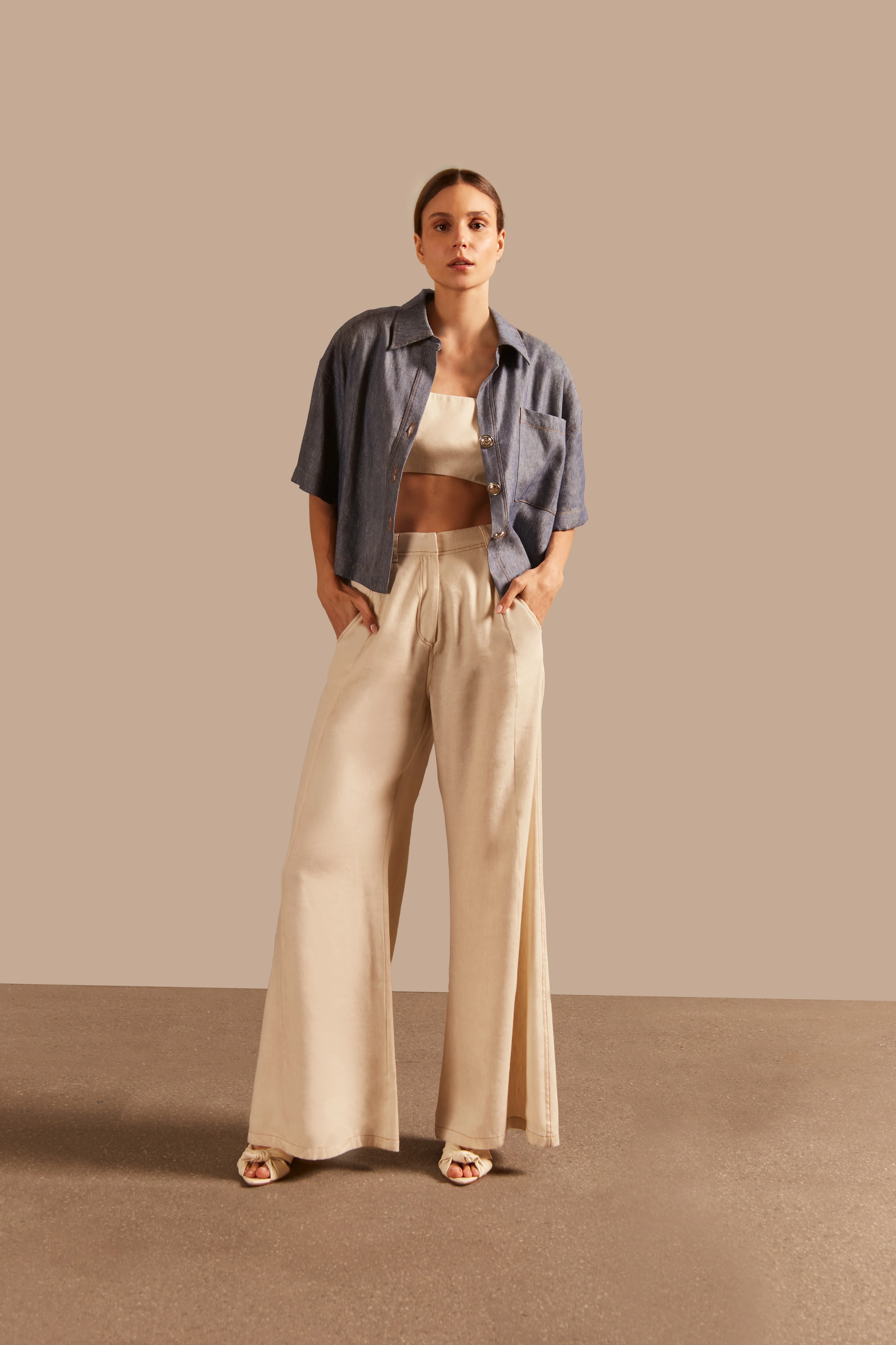 Jeans Short-Sleeved Shirt - Image 3
